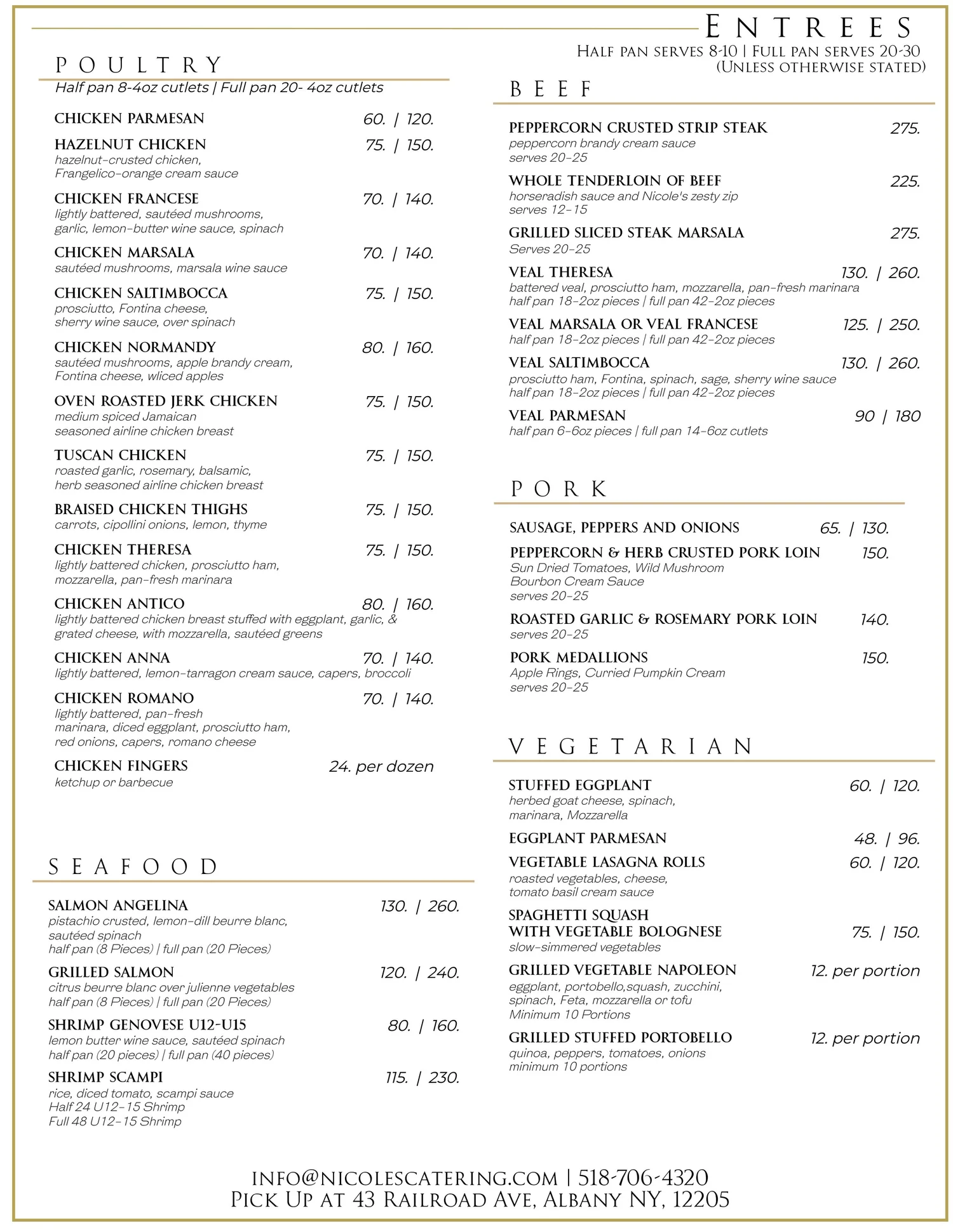 EXPRESS MENU — Nicole's Catering