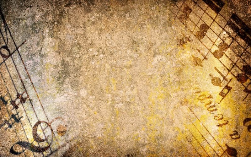 The evolution of music through the ages, from its origins to modern times