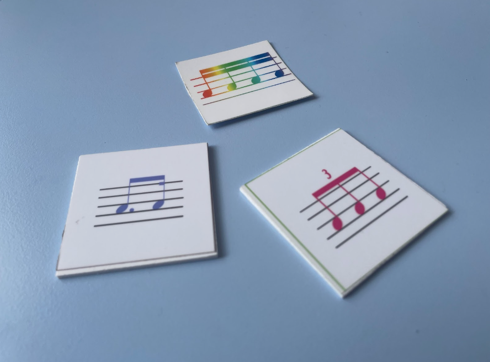 Musical card game to teach children about music