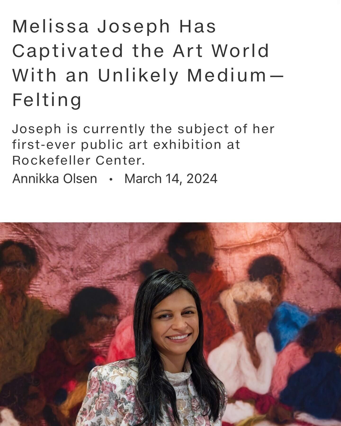 Learn more about Melissa Joseph&rsquo;s first-ever public art presentation @rockefellercenter within @annikkaolsen&rsquo;s fantastic article for @artnet, where the artist dives into her early inclination toward art and art-making as a child, familial