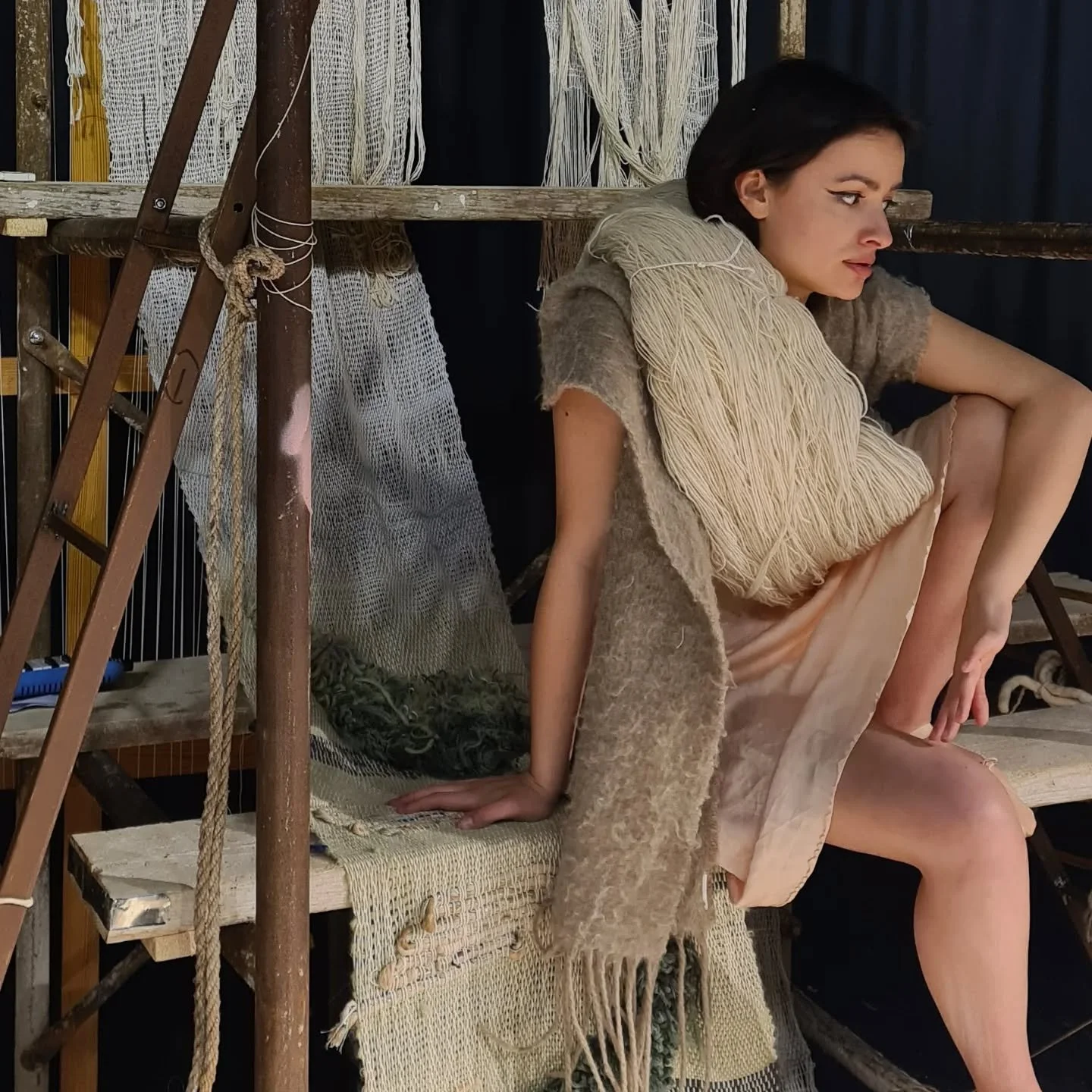 My woven pieces for the set of Aretousa kai Erotokritos 

The play is an adaptation of an epic love poem written in the 17th century by Vitsentzos Kornaros, a poet of Cretan upbringing and Venetian origin. Born and raised in my hometown. 

This poem 