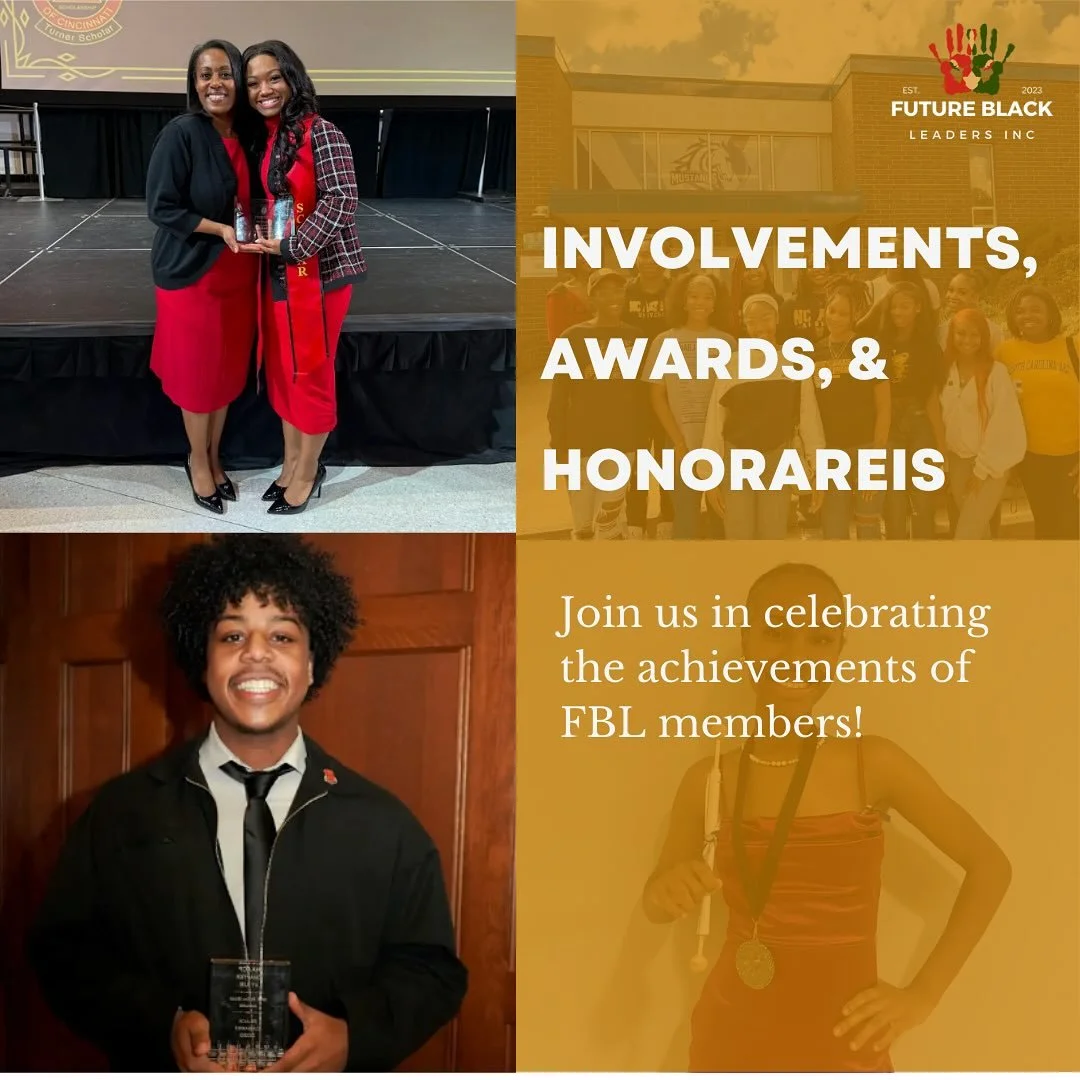 Future Black Leaders, Inc. is honored to highlight the achievements of our members whose excellence shines through campus involvement, national recognition, awards, and honors🏆. 

Your accomplishments embody the mission of FBL and inspire the next g