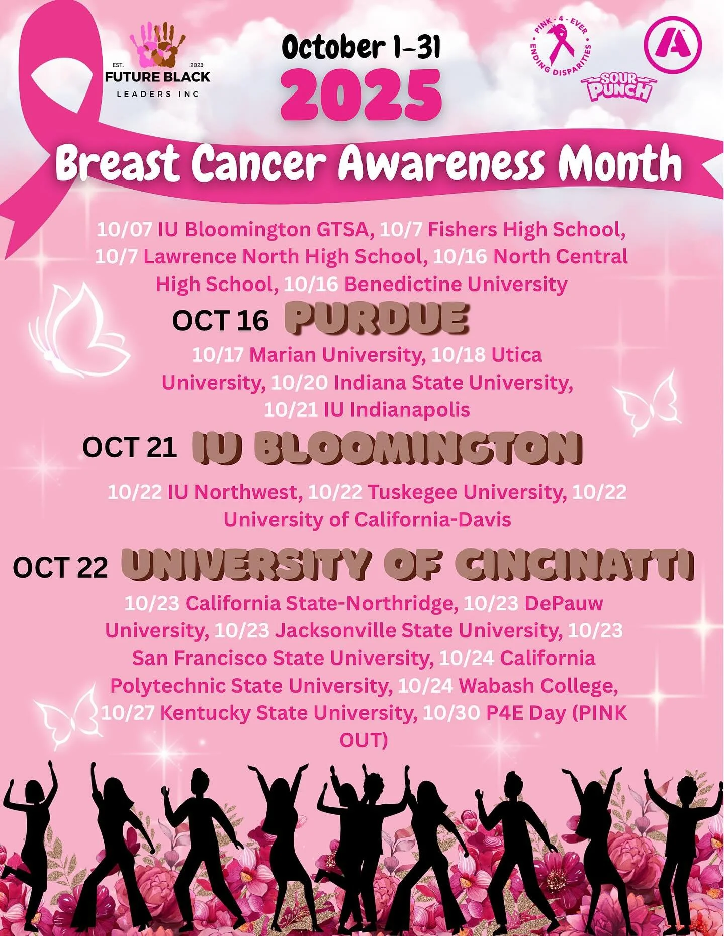 October is here, and so is Breast Cancer Awareness Month! 💗 Future Black Leaders Inc. is proud to team up with incredible student organizations across the country to empower, educate, and support our communities in the fight against breast cancer.

