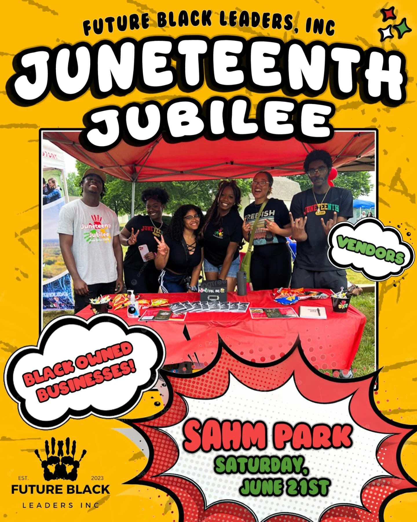 Calling all Black-owned businesses &amp; community brands!
Be part of something powerful &mdash; the 6th Annual Juneteenth Jubilee is going down June 21st from 3&ndash;7PM at Sahm Park and we want YOU there!

Showcase your products.
Promote your bran