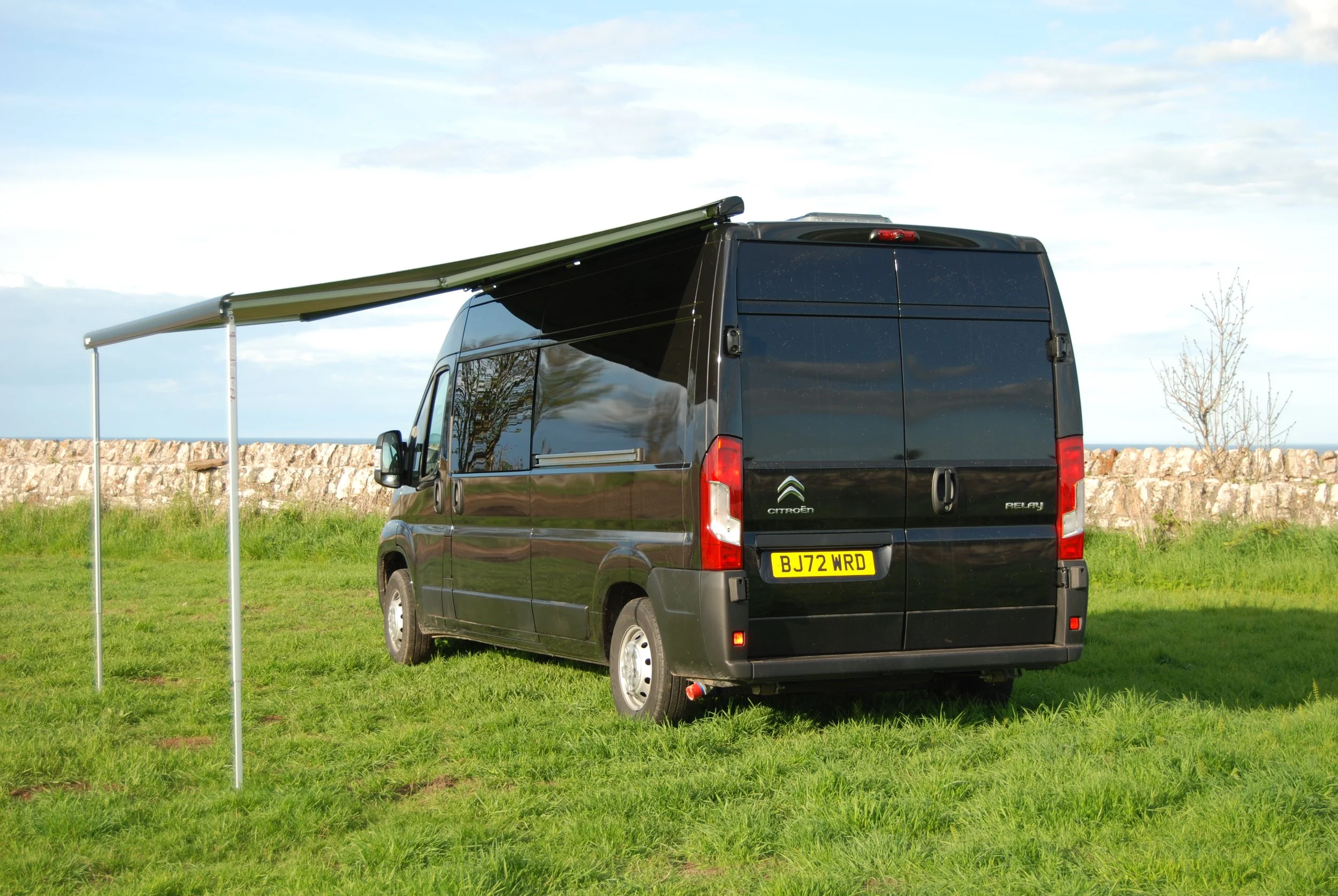 Citroen relay van with extended awning