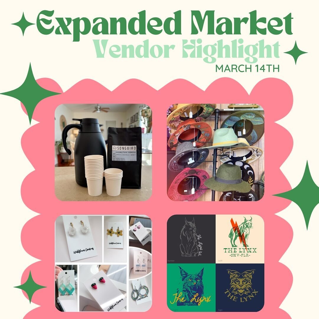 We have some awesome vendors coming at you for the March Expanded Market! Check out some returning favorites and some fresh new faces! It&rsquo;s going to be a gorgeous day! 

 #exploregnv #whatsgoodgainesville #gainesvillefl #gogators #summer #art #
