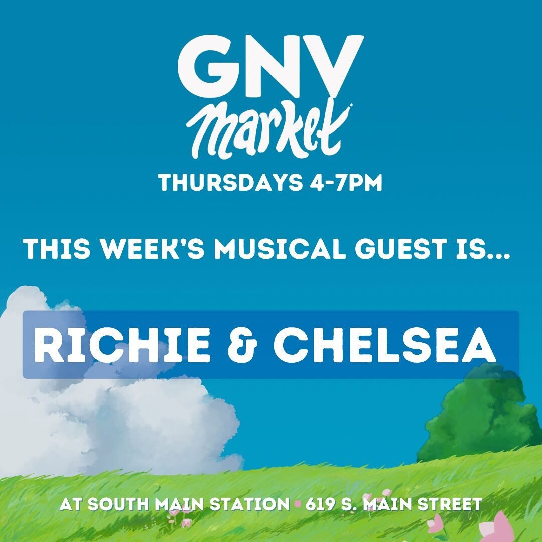 Richie and Chelsea will be joining us as the musicians for the market this week! Grab your groceries, a treat and some local art this Thursday! 

#millenial #homeowner #gainesvillefl #gogators #summer #art #visitgainesville #thingstodoingainesville #