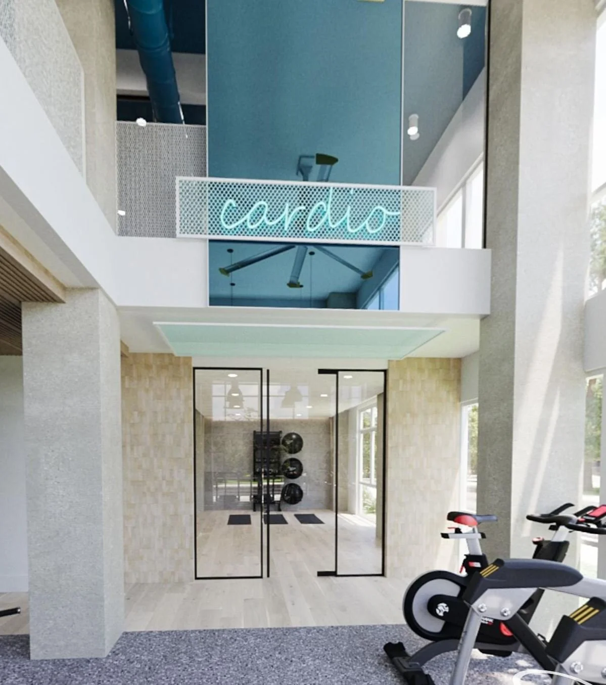 Blu Aventura apartment amenities fitness design by liz ditzler 247 design sarasota for resort style amenities modern tropical