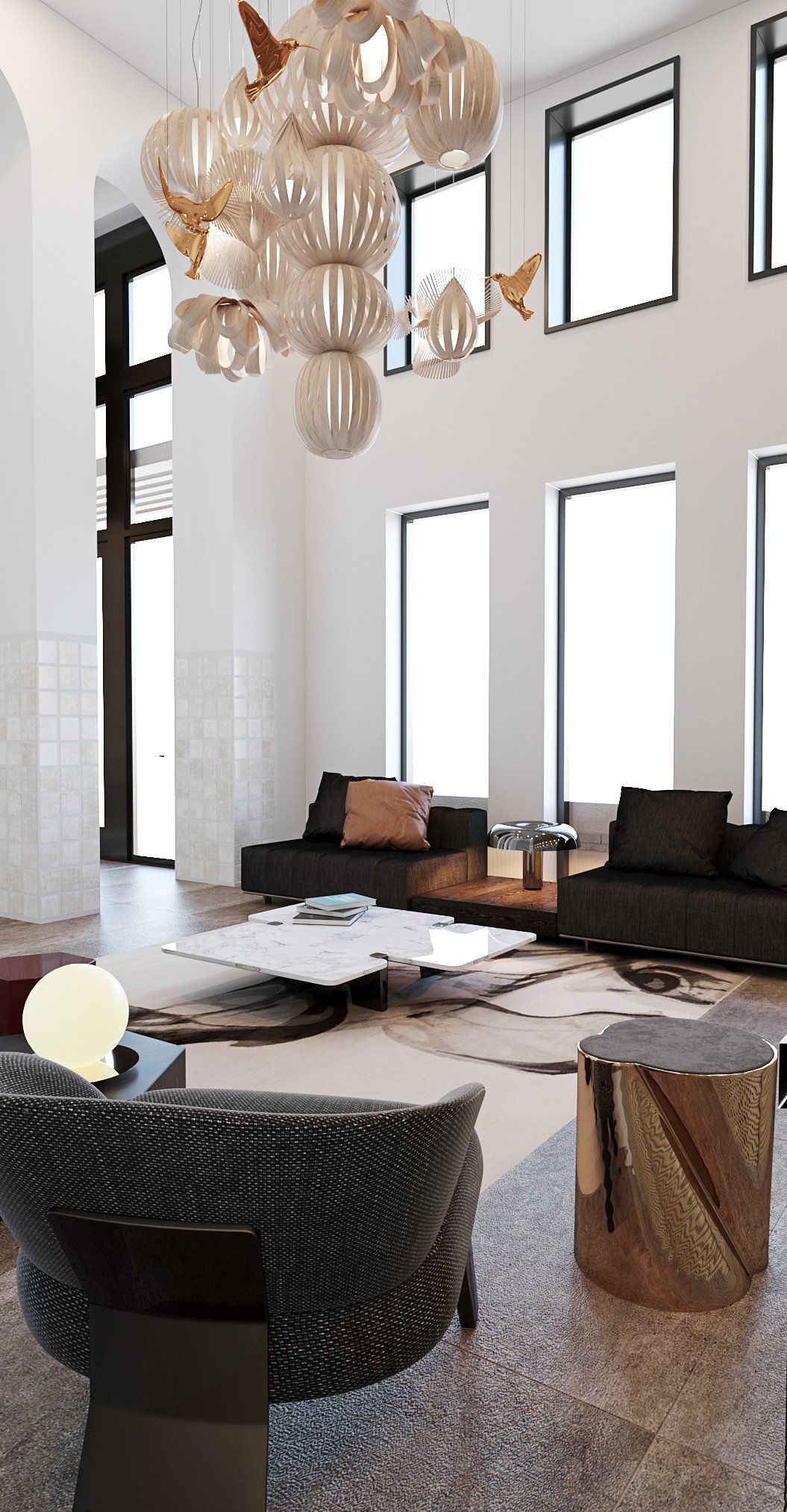 Multifamily leasing lobby interior design