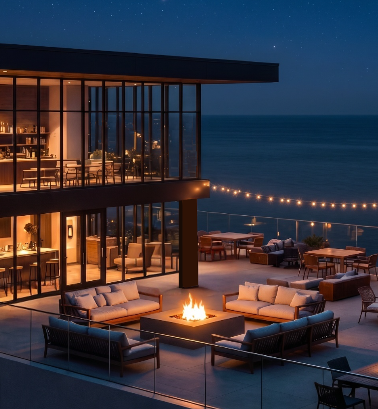 coastal modern amenities design by 247 multifamily designer specializing in amenities design