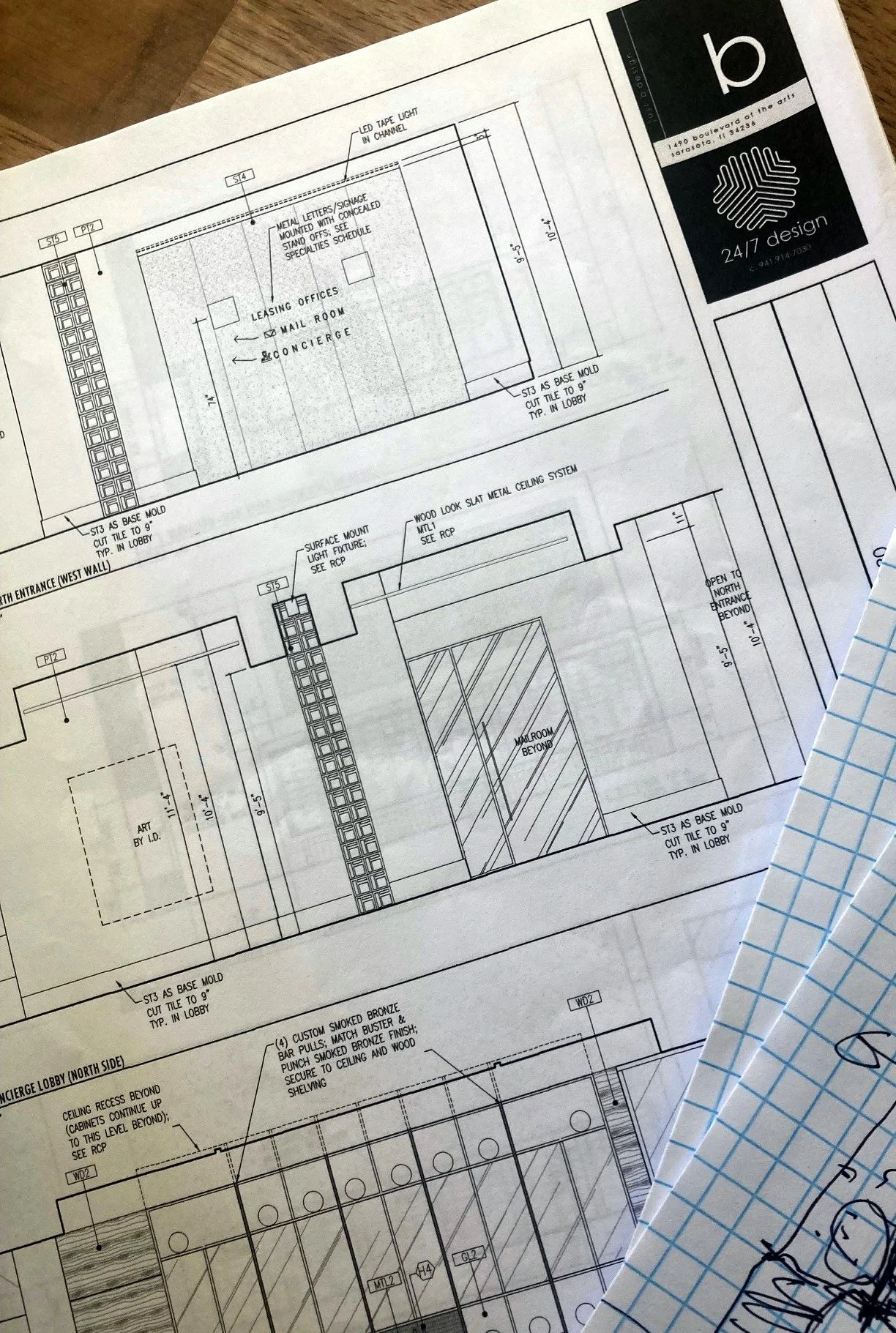 construction documentation for interior design 247 design blu aventura miami