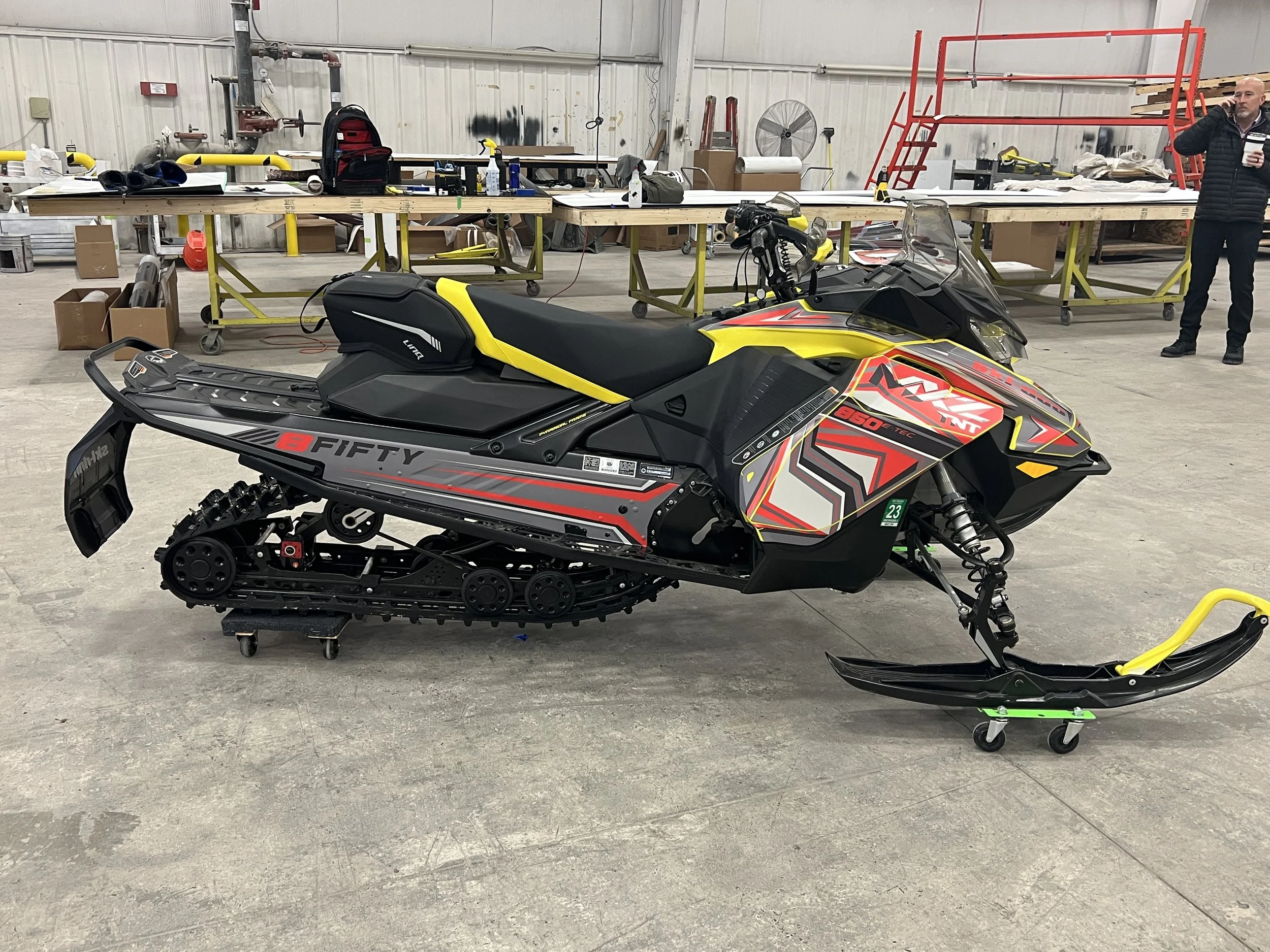 Red and Yellow Snowmobile 2.JPG