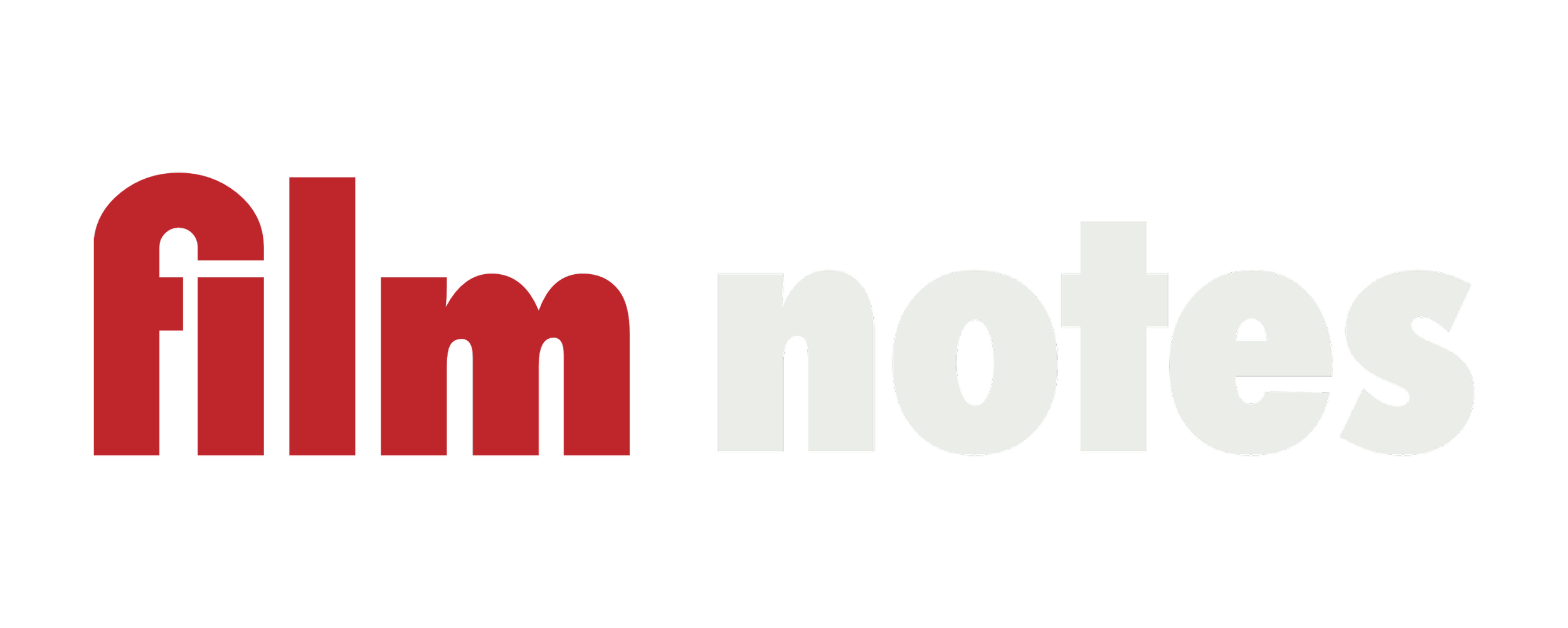Logo de filmnotes con letras en rojo y gris sobre fondo negro.