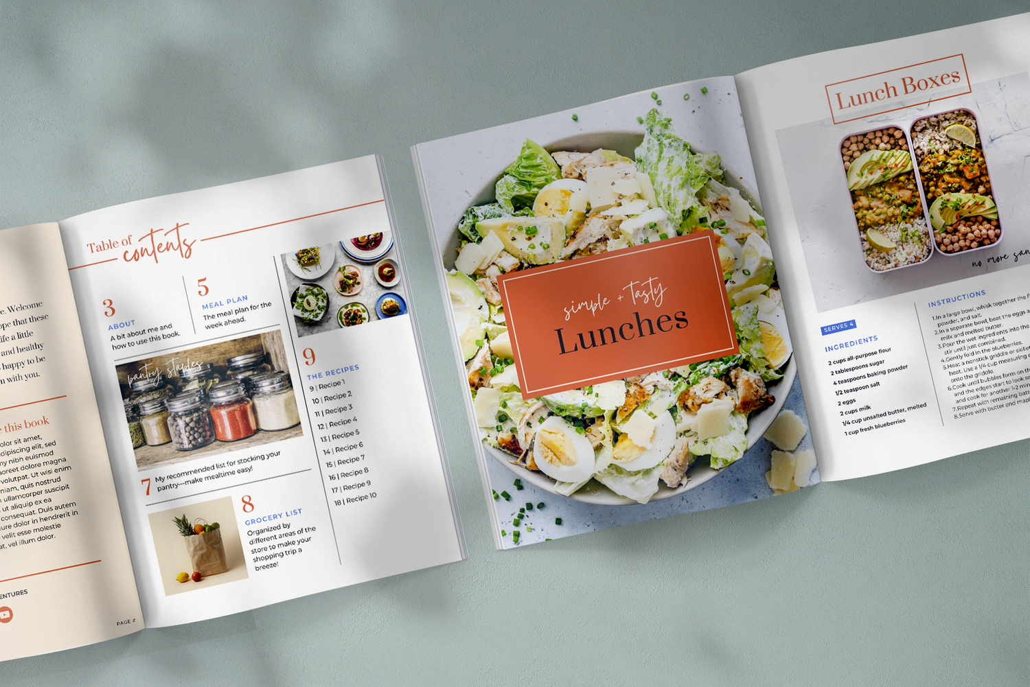 Cookbook Recipe Page Template Botanical Garden Digital Recipe Cookbook