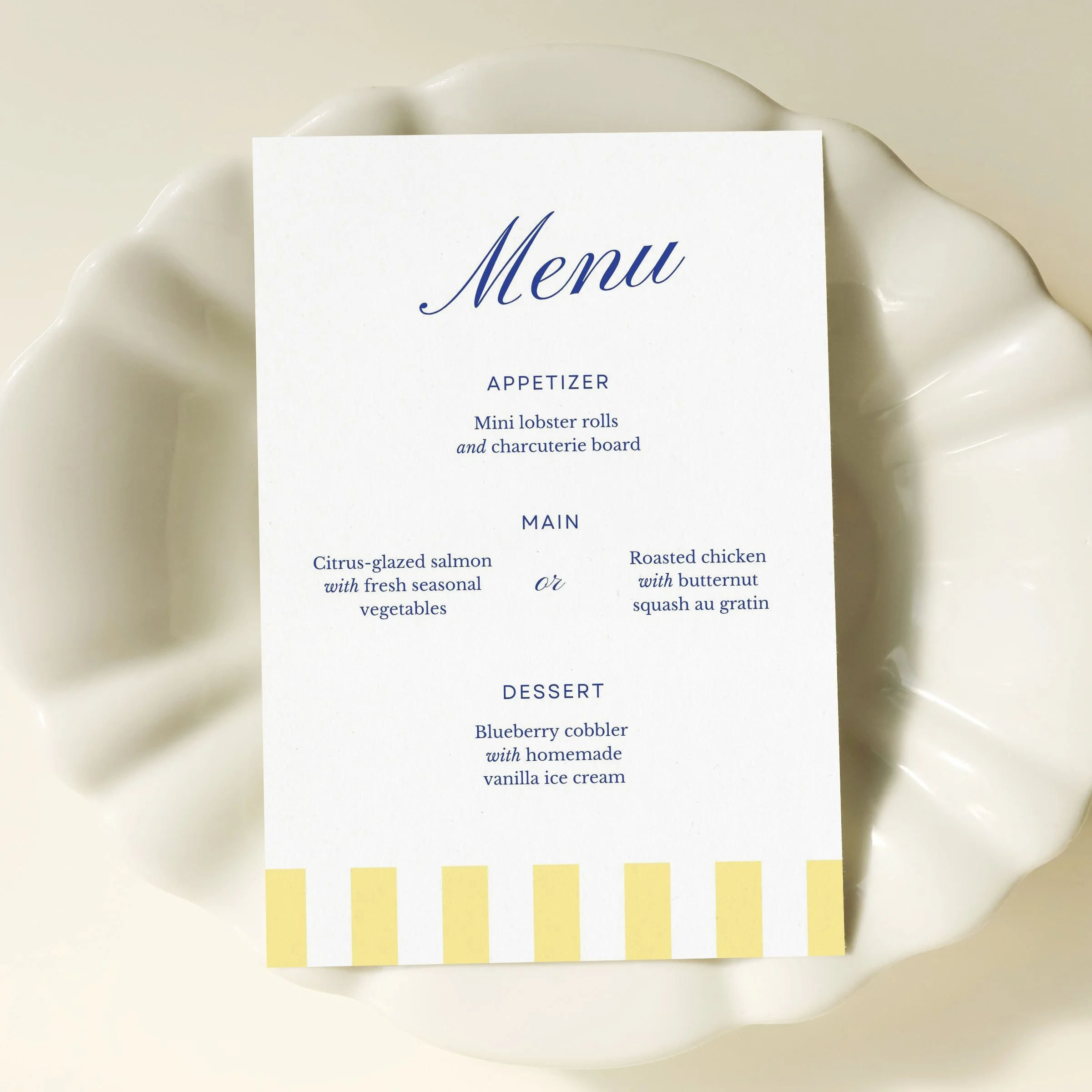 Wedding Dinner Menu Canva Template