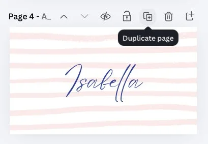 Graphic of a place card template showing how to create a duplicate version.