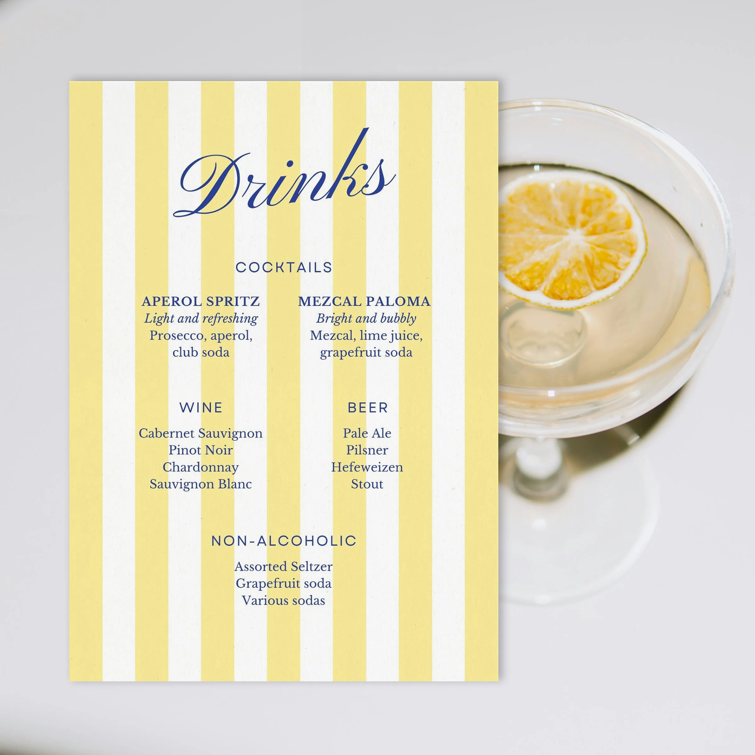 Wedding Bar Menu Canva Template