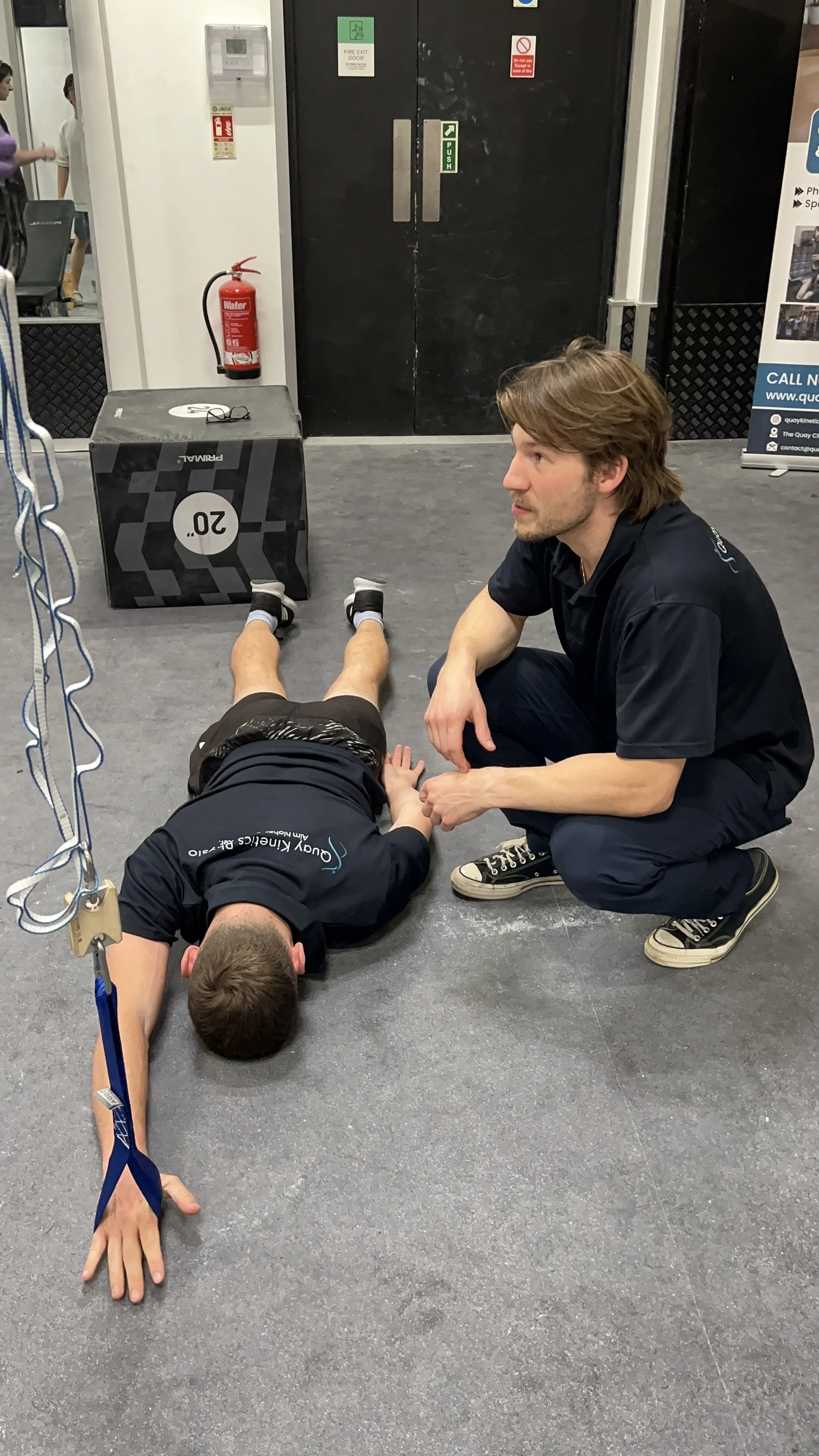 Will performing the modified ASH test using a Tindeq Progressor to assess shoulder strength at Boulder Exe in Exeter.