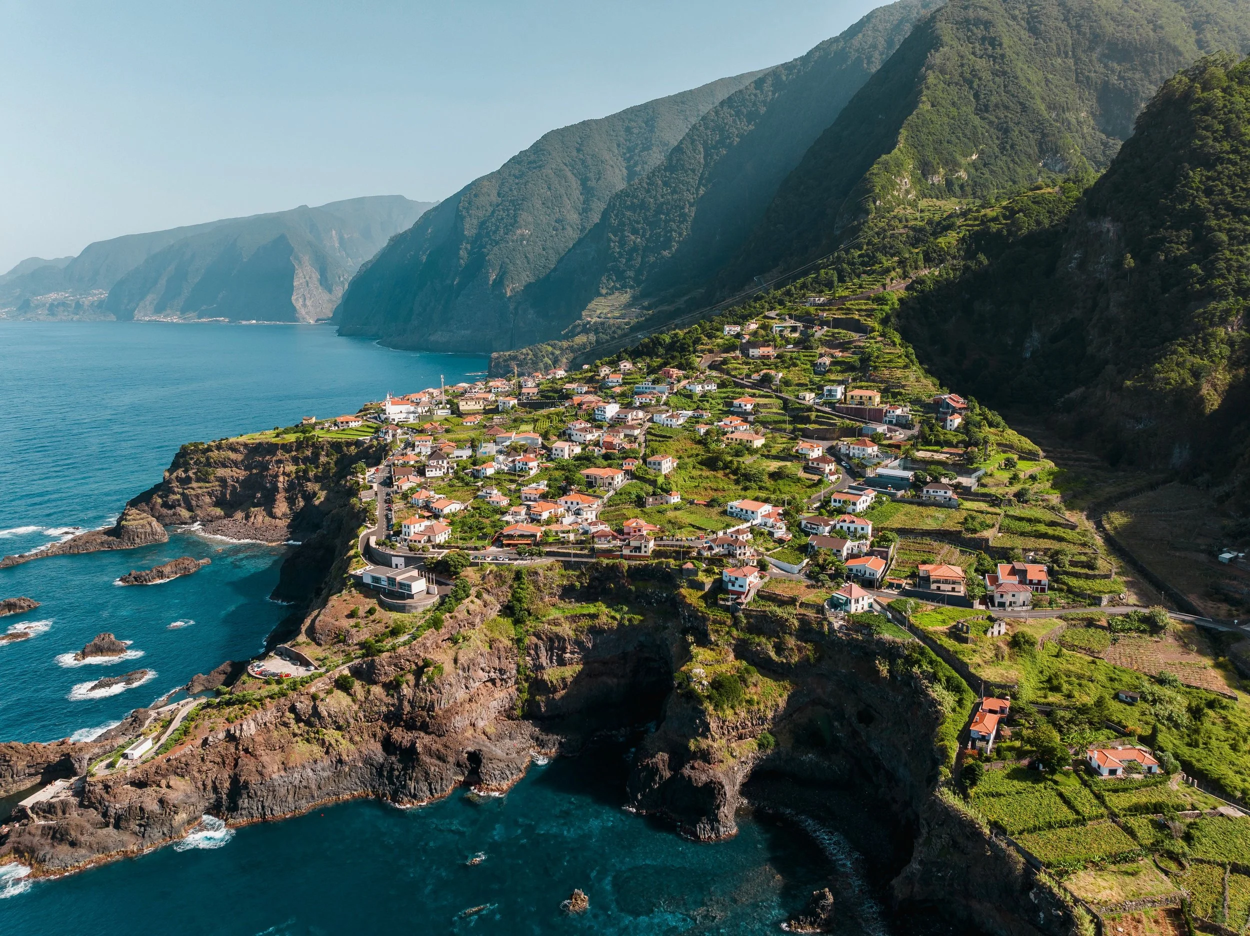 Corporate retreat team overlooking Madeira’s Atlantic coast
