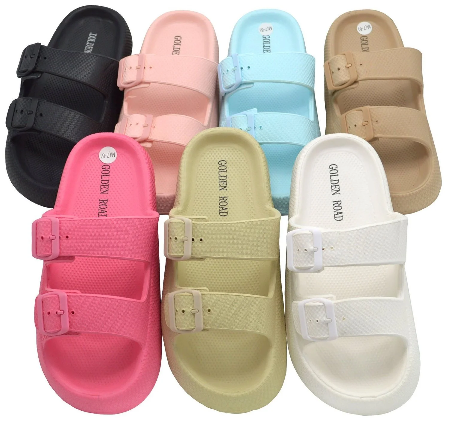Double-Strap Sandals (item no 9033 W /48 prs mix colors per box)