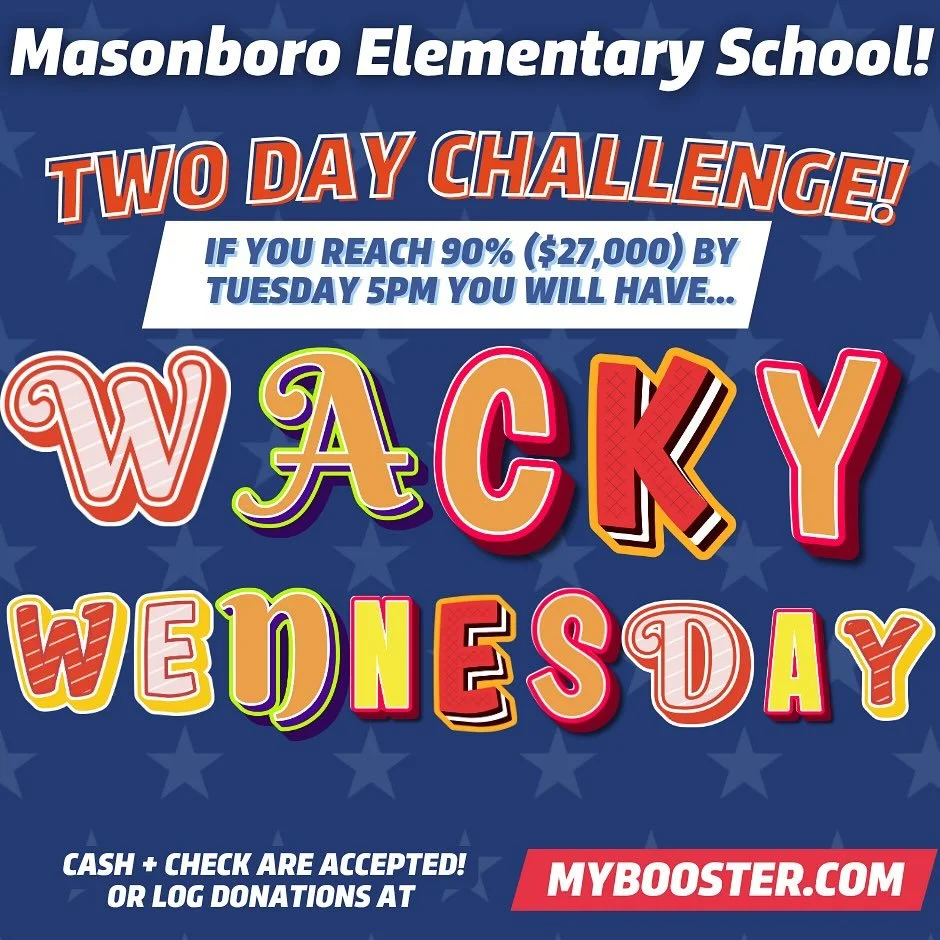 Here is the graphic for you to post and send out! I have also updated the caption for the social media post today:

Masonboro Families! We are almost halfway through our Boosterthon Fundraiser! Did you know that in just MINUTES you can share our fund