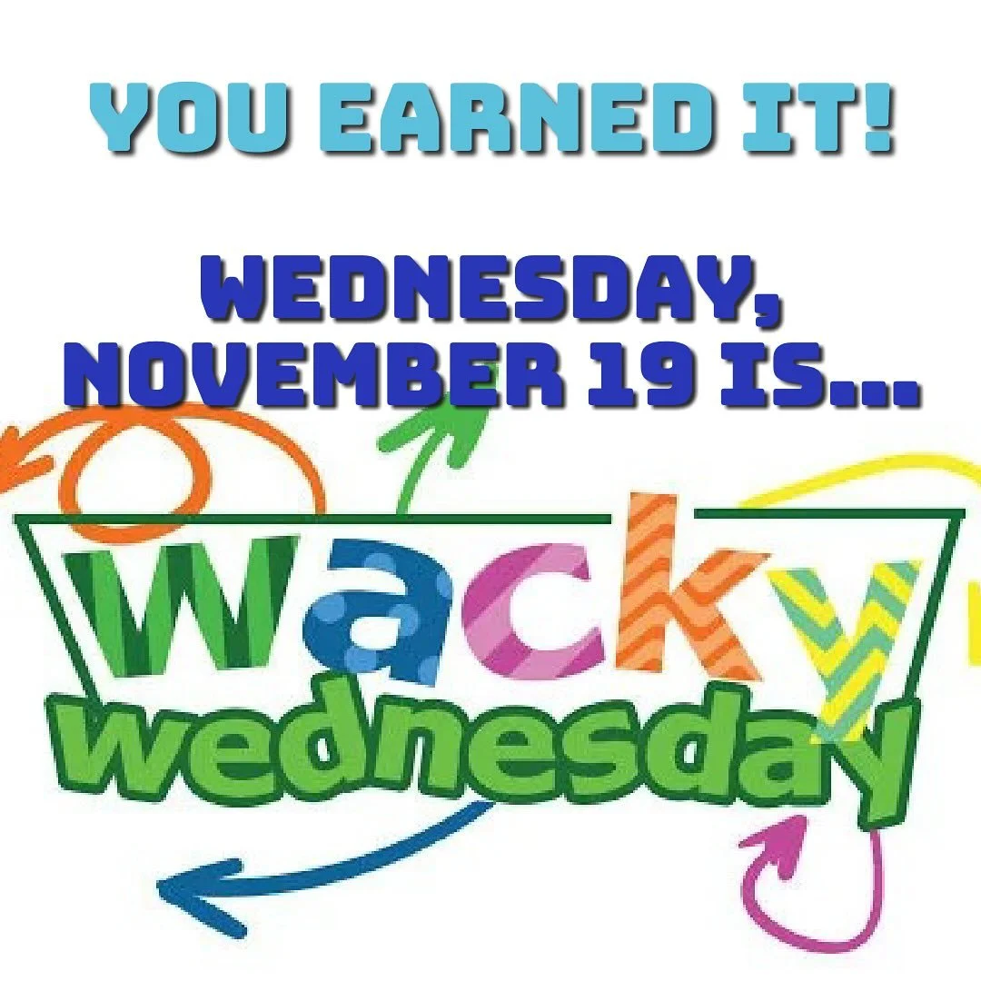 You earned it, Patriots! 🙌🏻 

Way to go! We raised over 90% of our Fun Run Goal in less than one day which means&hellip;

Wednesday, November 19 is Wacky Wednesday! Dress in your most wacky-tacky, mismatched clothes!