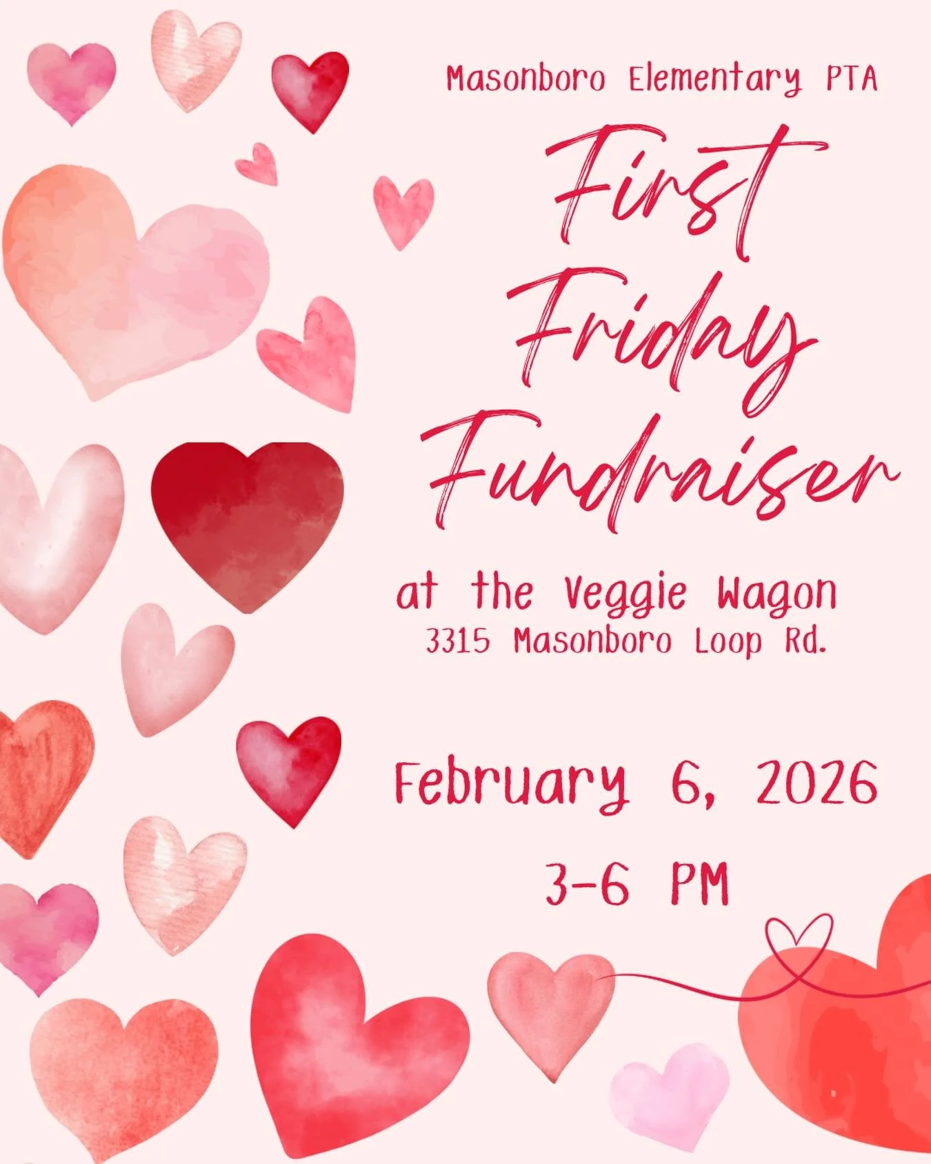 Join us tomorrow, February 6, at the Veggie Wagon, from 3-6 PM for our First Friday Fundraiser!