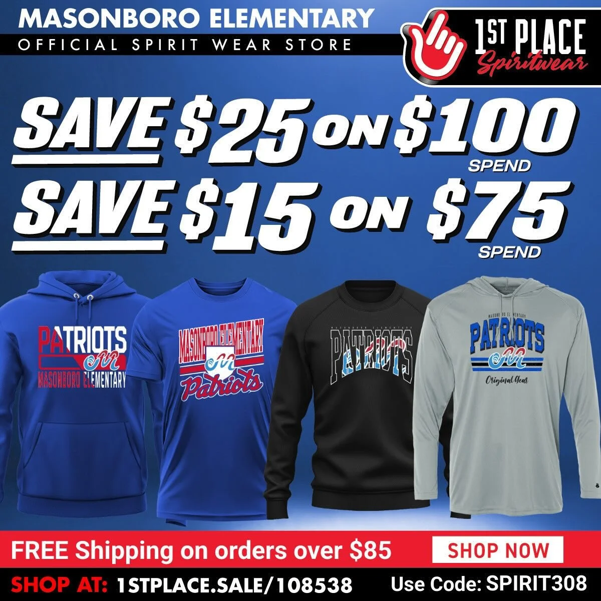Now&rsquo;s the perfect time to grab your favorite Masonboro Elementary hoodies, long sleeves, tees, hats, and cold-weather gear for the whole family. Whether you&rsquo;re staying warm at home, events, or around town, don&rsquo;t miss your chance to 