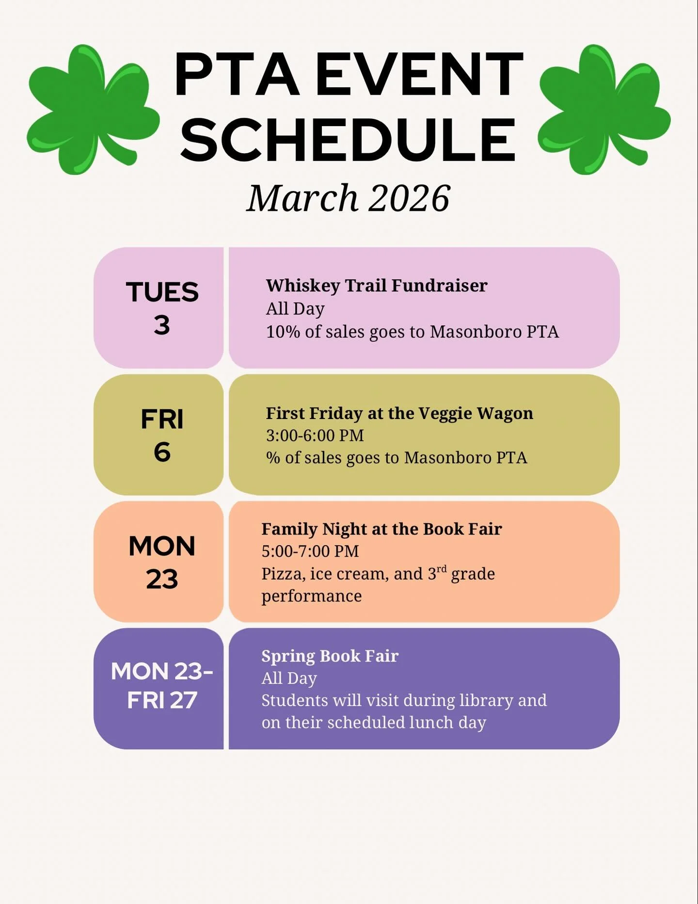 Happy March! ☘️ Check out what is happening this month!