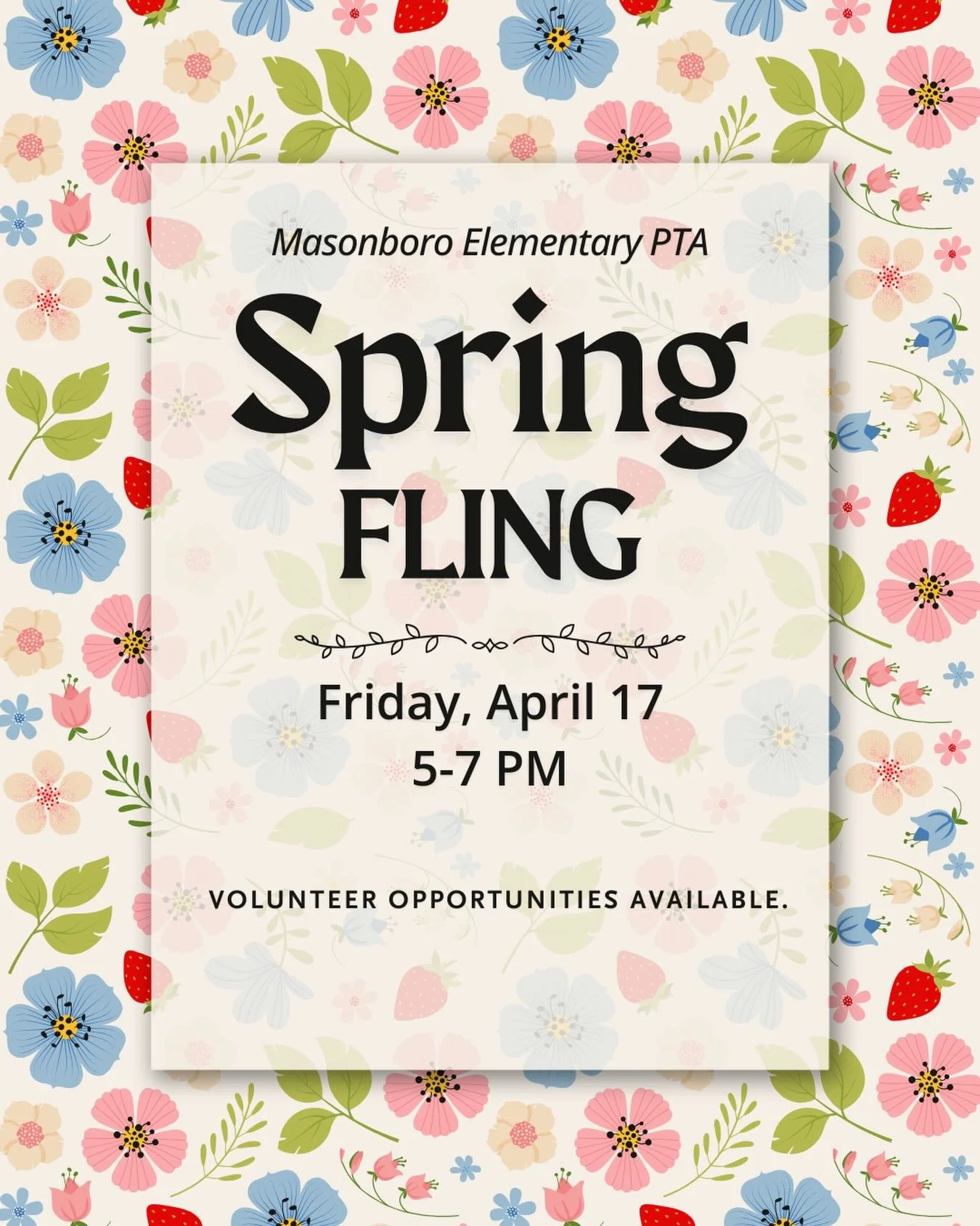 We hope to see you at Spring Fling 🌼 this Friday! We will have games, UNCW soccer, face painting, and of course our AMAZING raffle buckets.

You can still purchase your tickets early! Each ticket is $1. Venmo-@MasonboroElemPTA and include your child