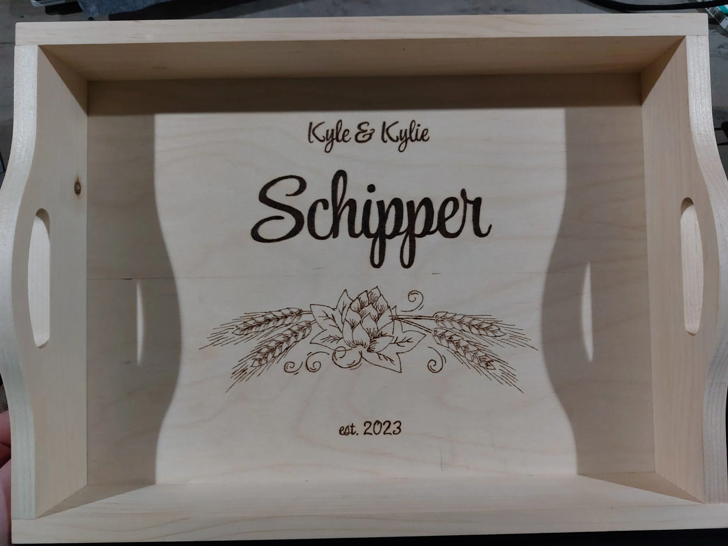 Serving Trays — Stippling With the Grain Pyrography Co.
