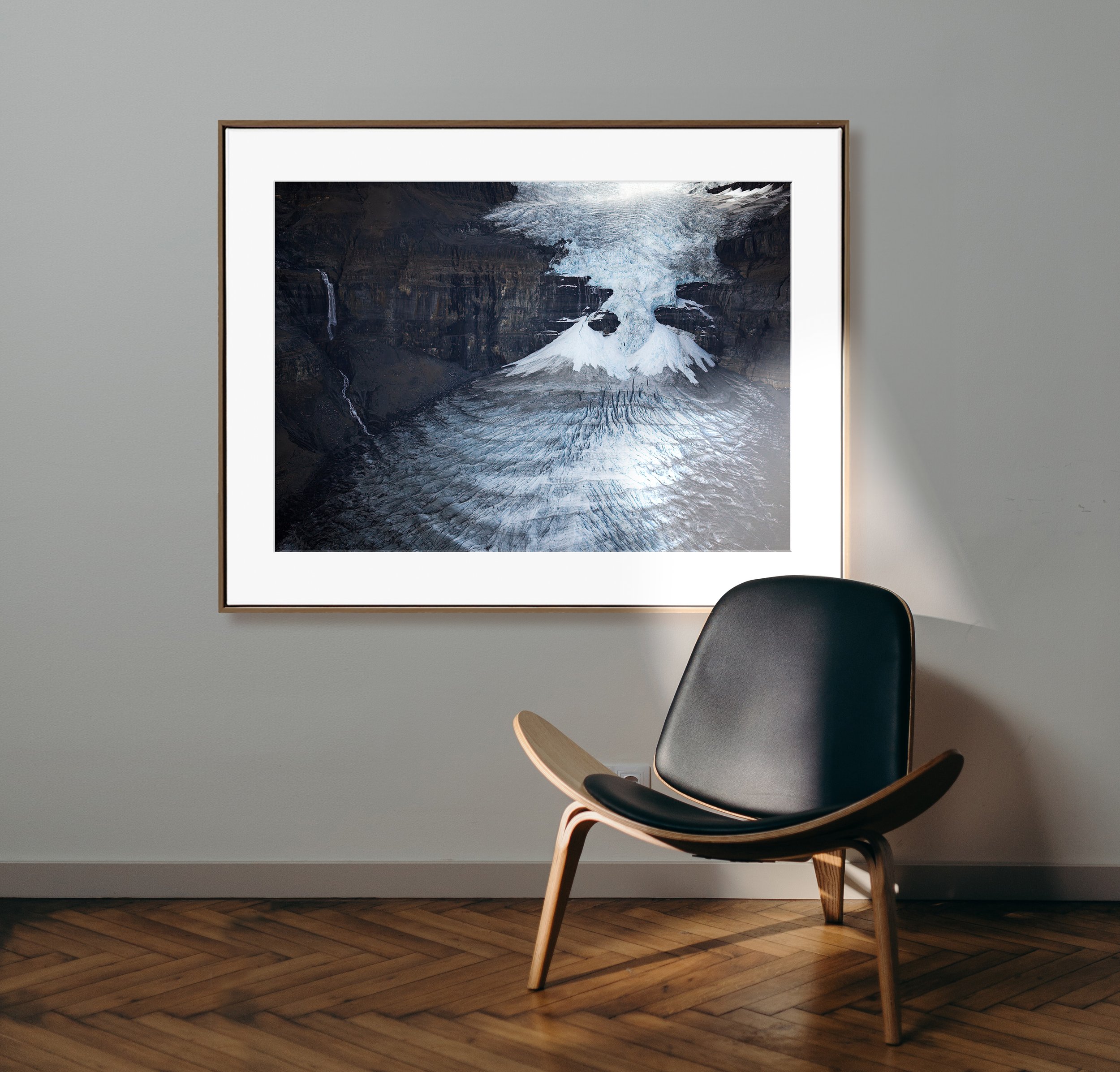 Meltdown Photography print displayed on a chair