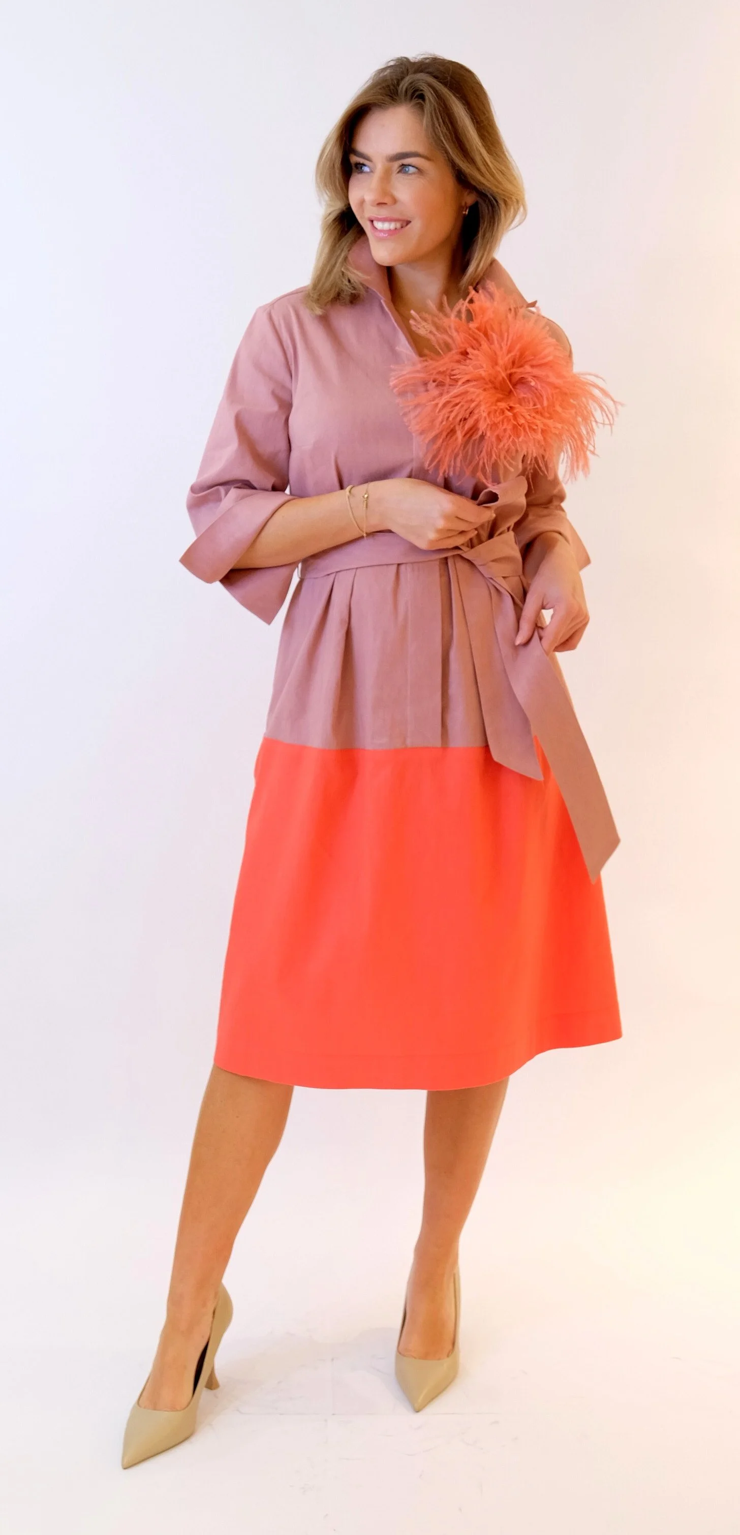 Natan roze en oranje jurk