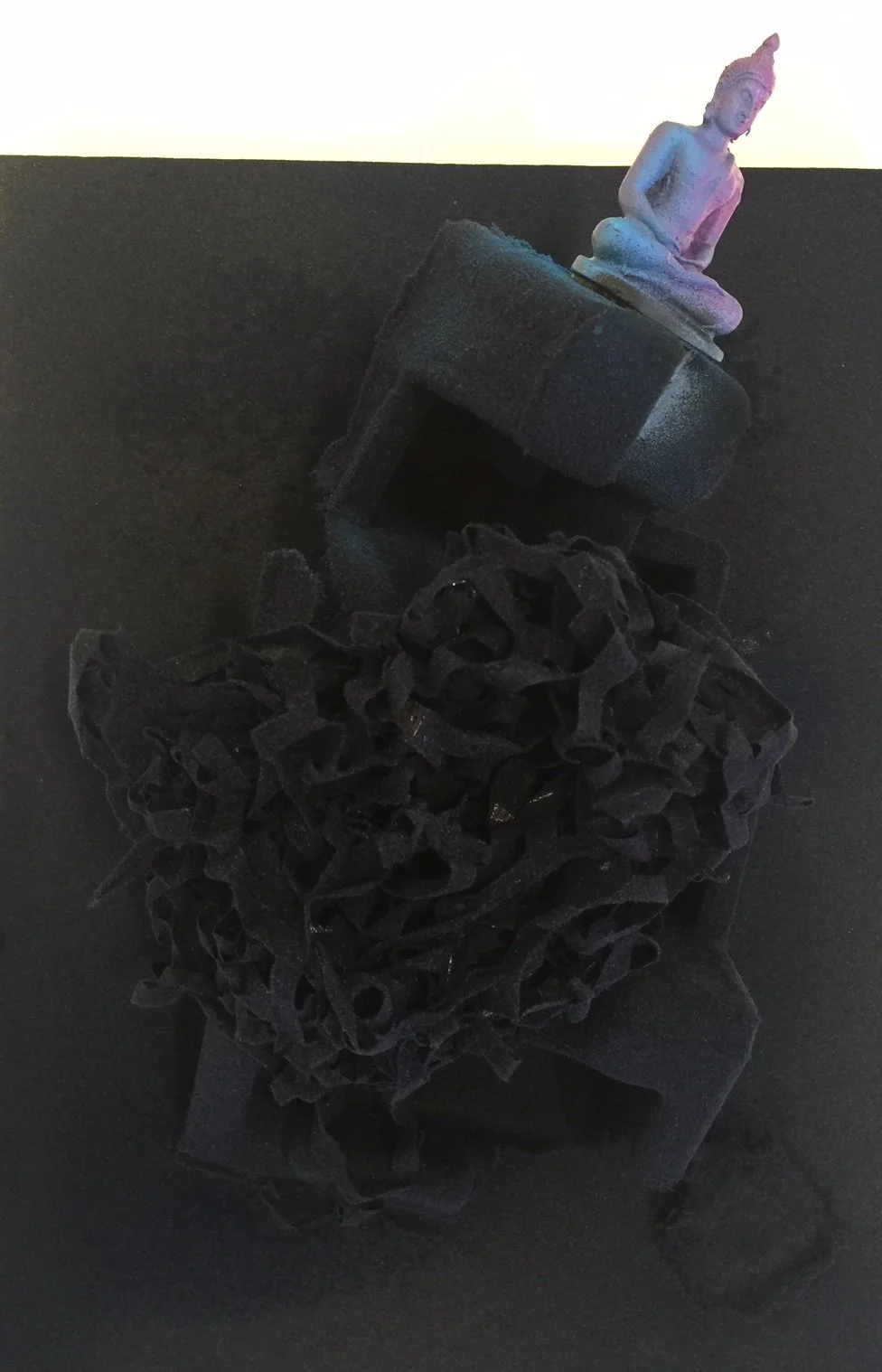 Blue buddha, 2016
mixed media, 24 x 18 in