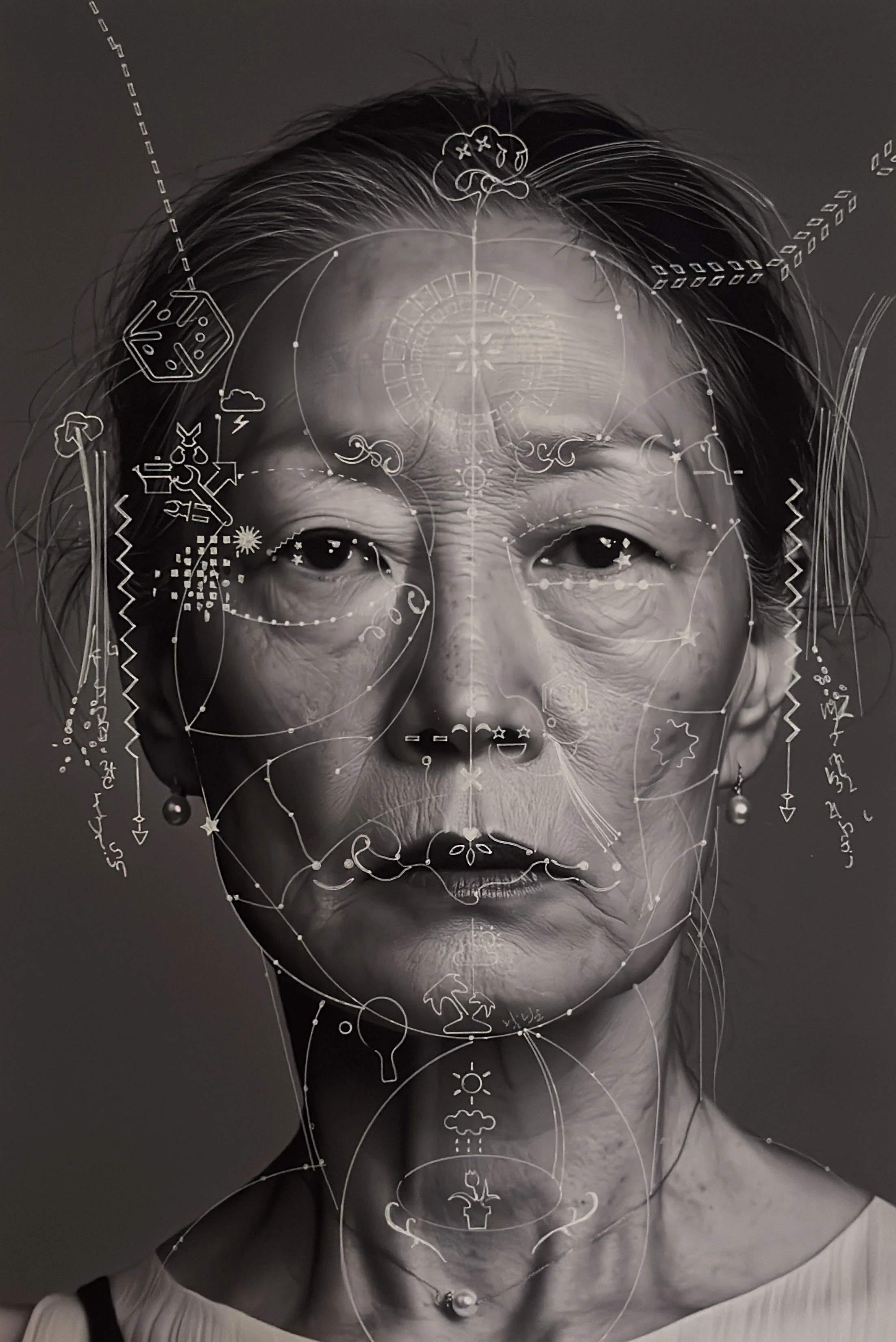 Jung HO, 2026, Acrylic pen on inkjet-printed archival paper 19 x 13 in.

