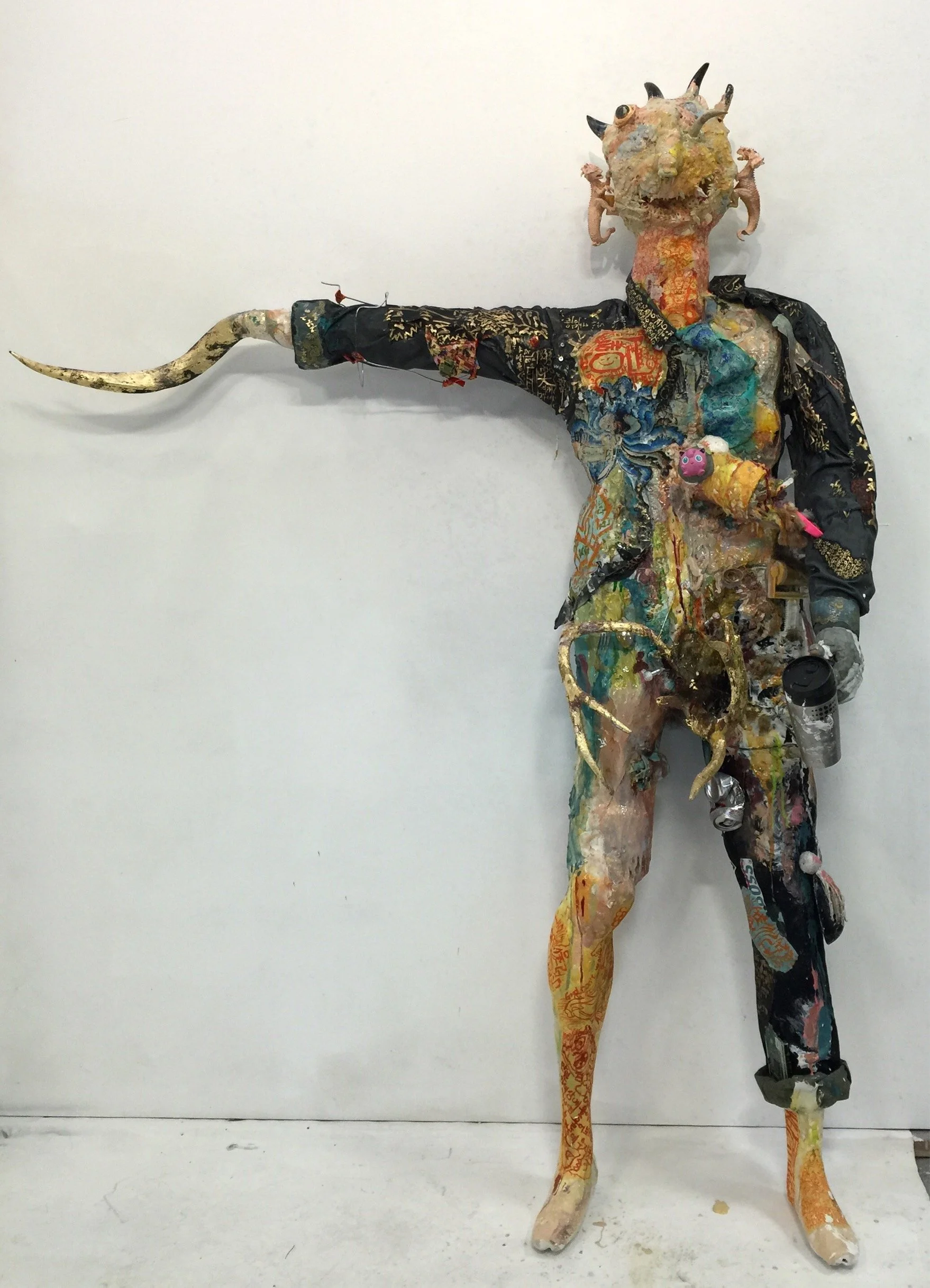 The Worker, 2015
 Foam, plaster, epoxy clay, acrylic, spray paint, mixed media
 75 × 63 × 24 in
