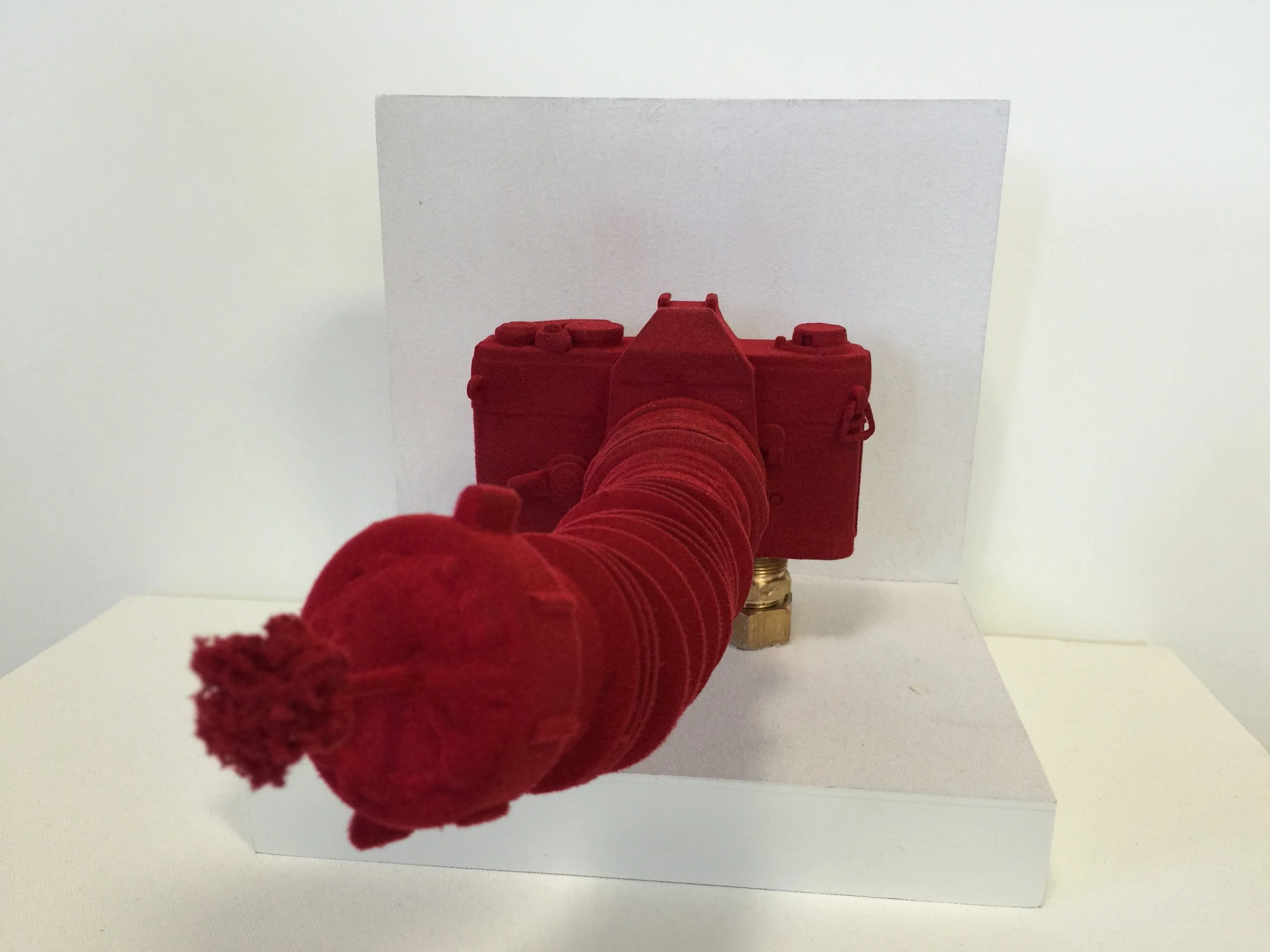 Red camera, 2016
mixed media, 6 x  6 x 16 in