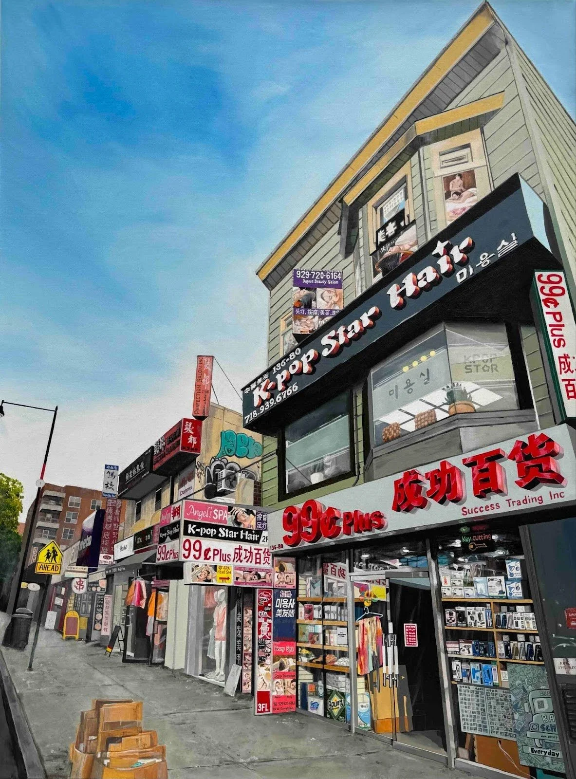 K-pop star hair, 2025 acrylic on canvas 48 x 36 inches