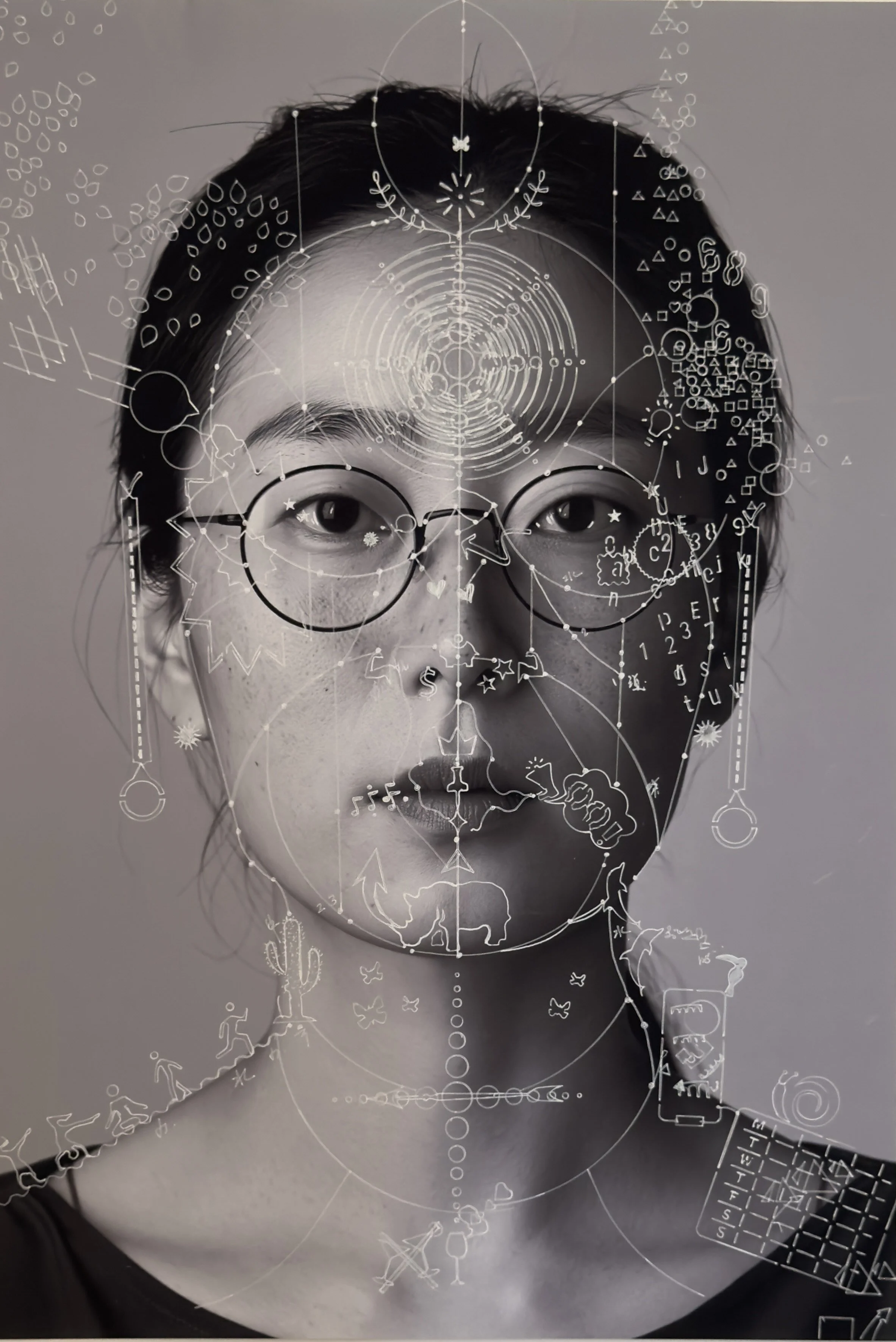 Sara Lee, 2026, Acrylic pen on inkjet-printed archival paper 19 x 13 in.
