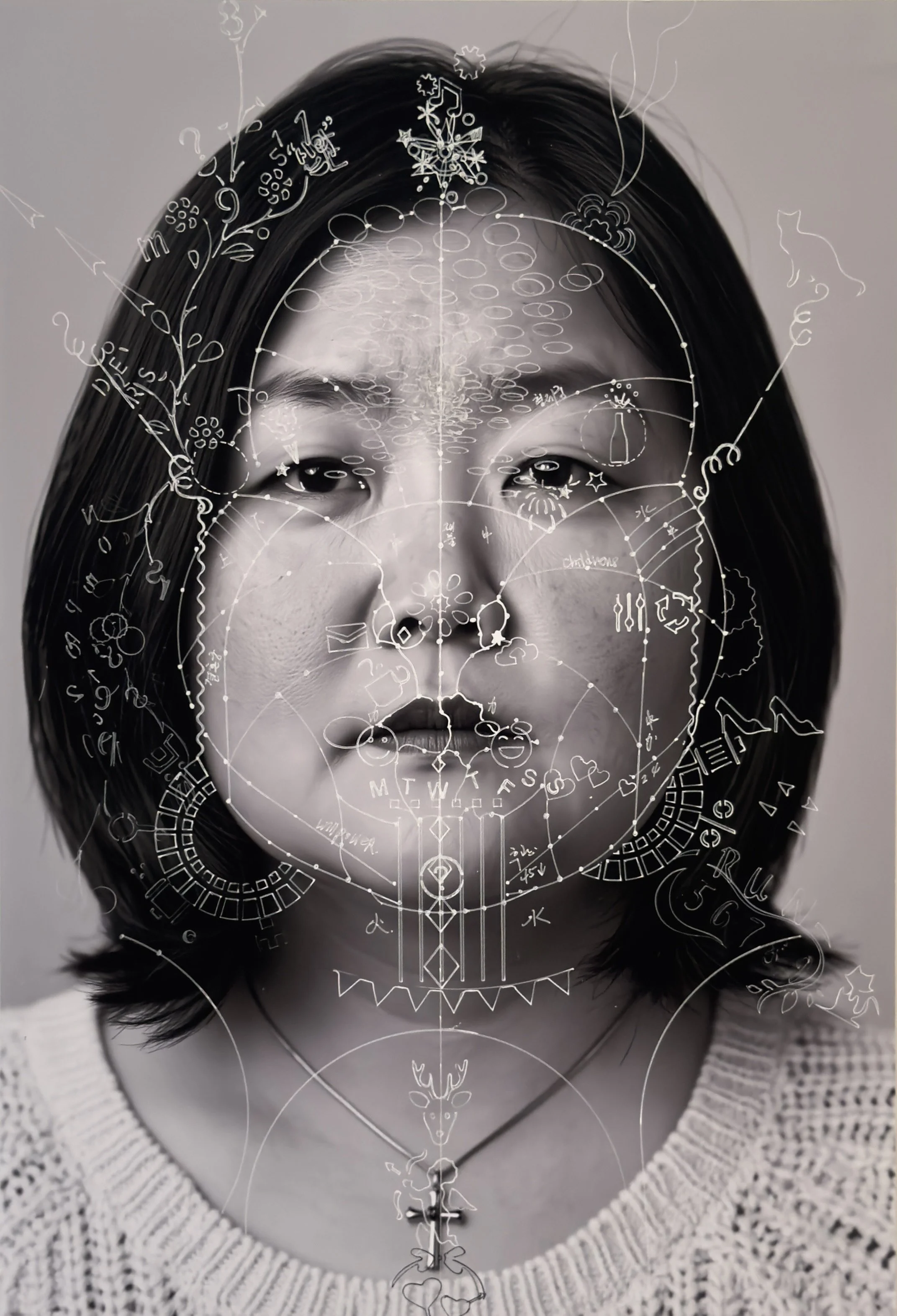 Hyae Kim, 2026, Acrylic pen on inkjet-printed archival paper 19 x 13 in.
