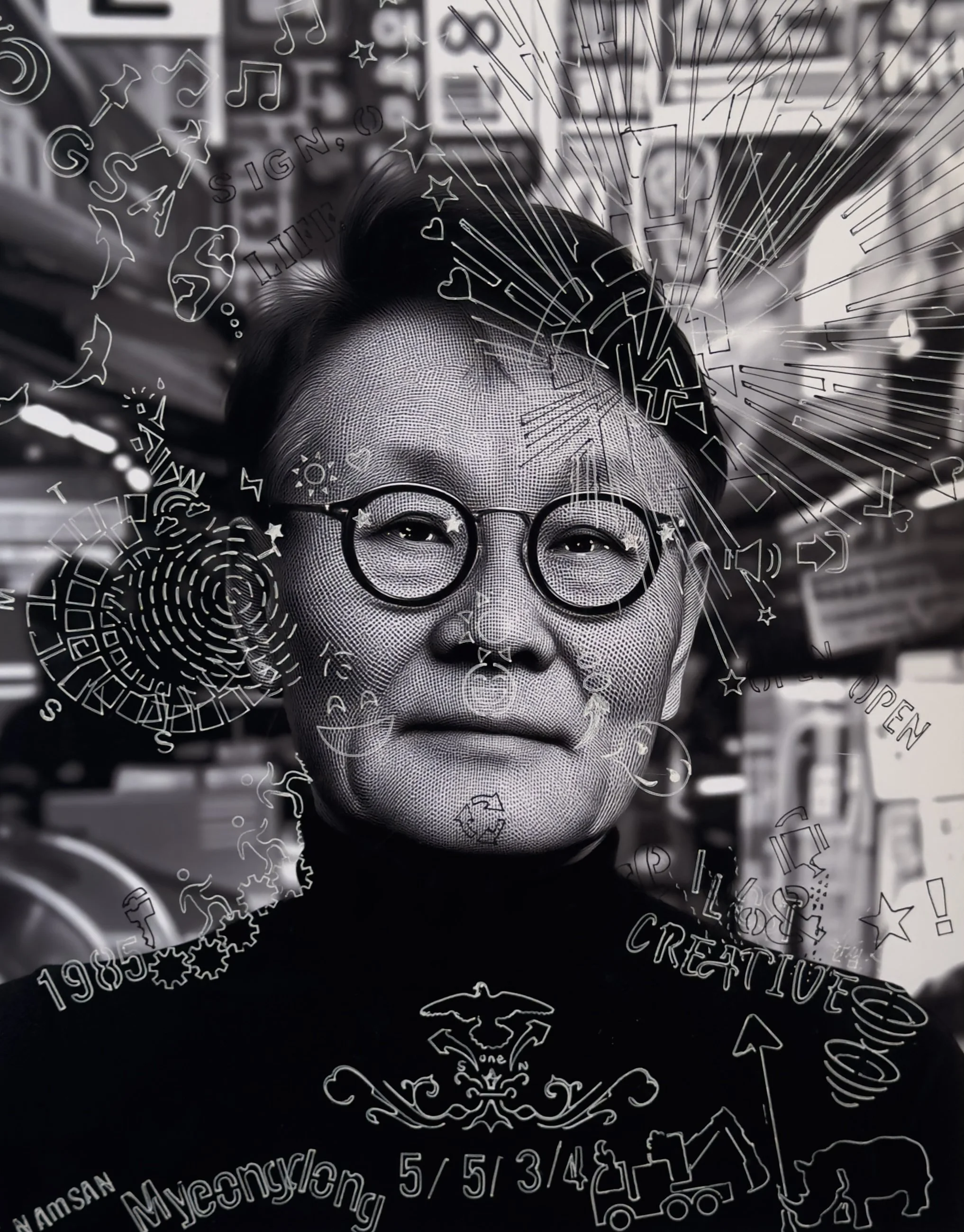 Min Soo Kim, 2026, Acrylic pen on inkjet-printed archival paper 14 x 11 in.