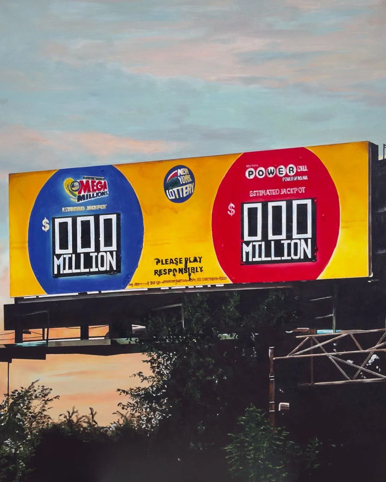 New York Lottery, 2025 acrylic on canvas 60 x 48 inches