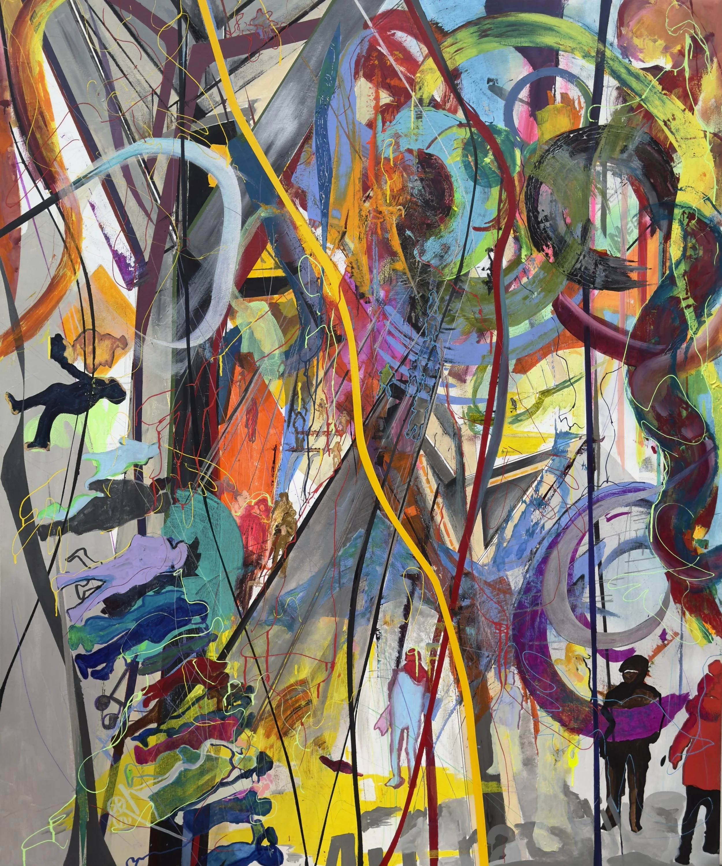 Positioning 1 2025.
Acrylic on canvas. 72 in. × 60  in. From the "Positioning flow" series.