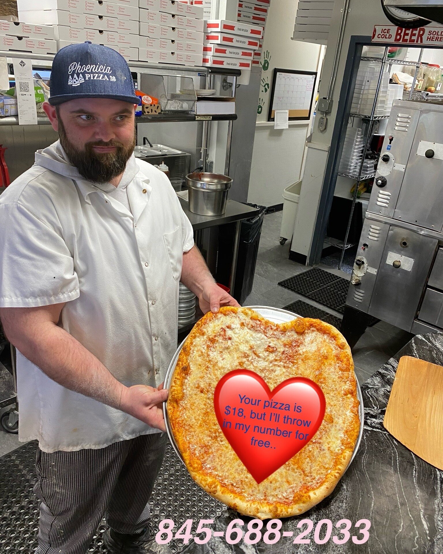 LOVE AT FIRST BITE... Come and enjoy a PIZZA our heart! Stop by the Shop this VDay for some good ole fashioned Pizza Love. 🍕❤️ 

Winter Hours:
Sun, Wed &amp; Thu: 11a-7p
Fri &amp; Sat: 11a-8p
Mon &amp; Tue: Closed

#phoeniciapizza28 #phoenicia #phoe