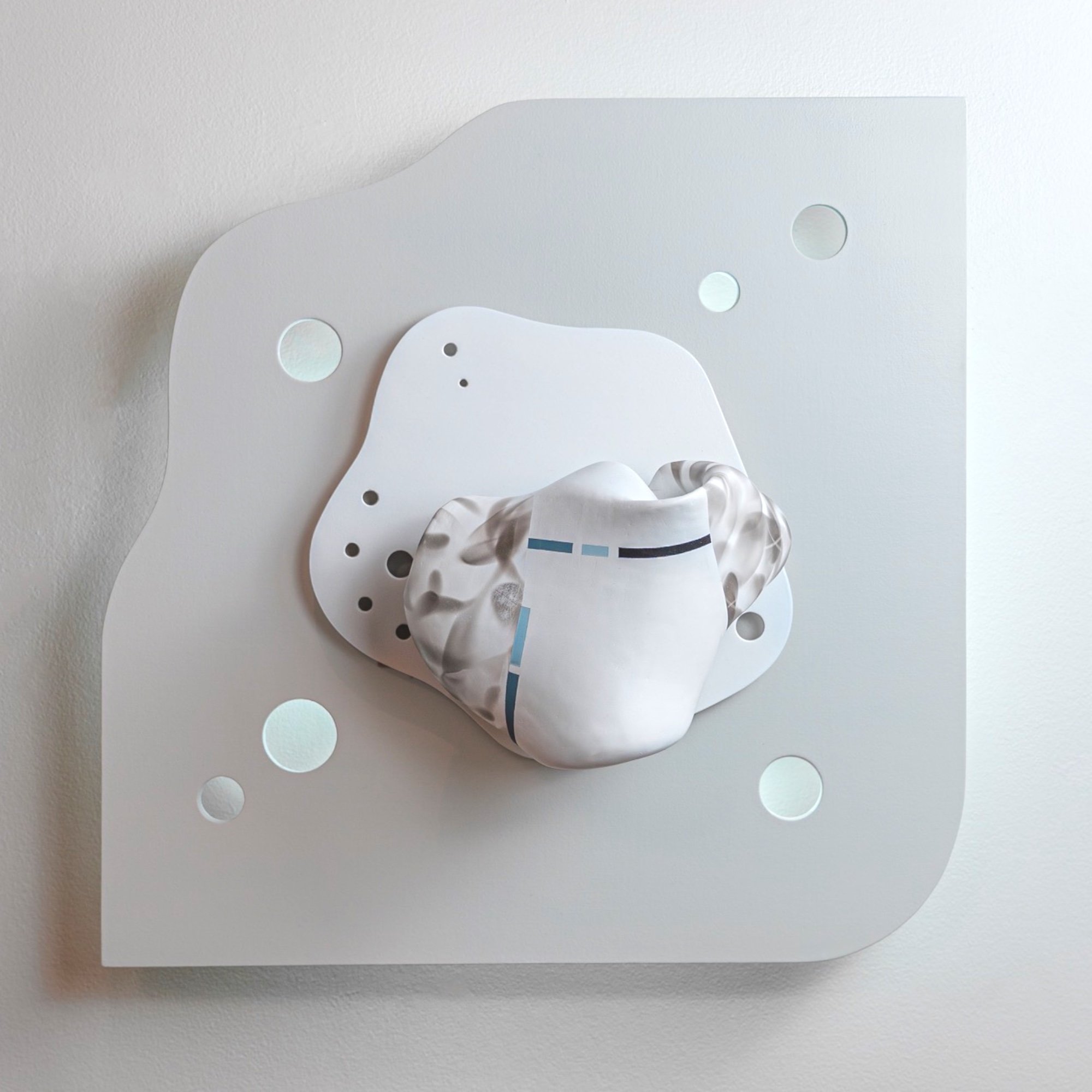 Cloud, 2019, acrylic, spray paint, MDF, LED light, 24H x 24W x 12D in.