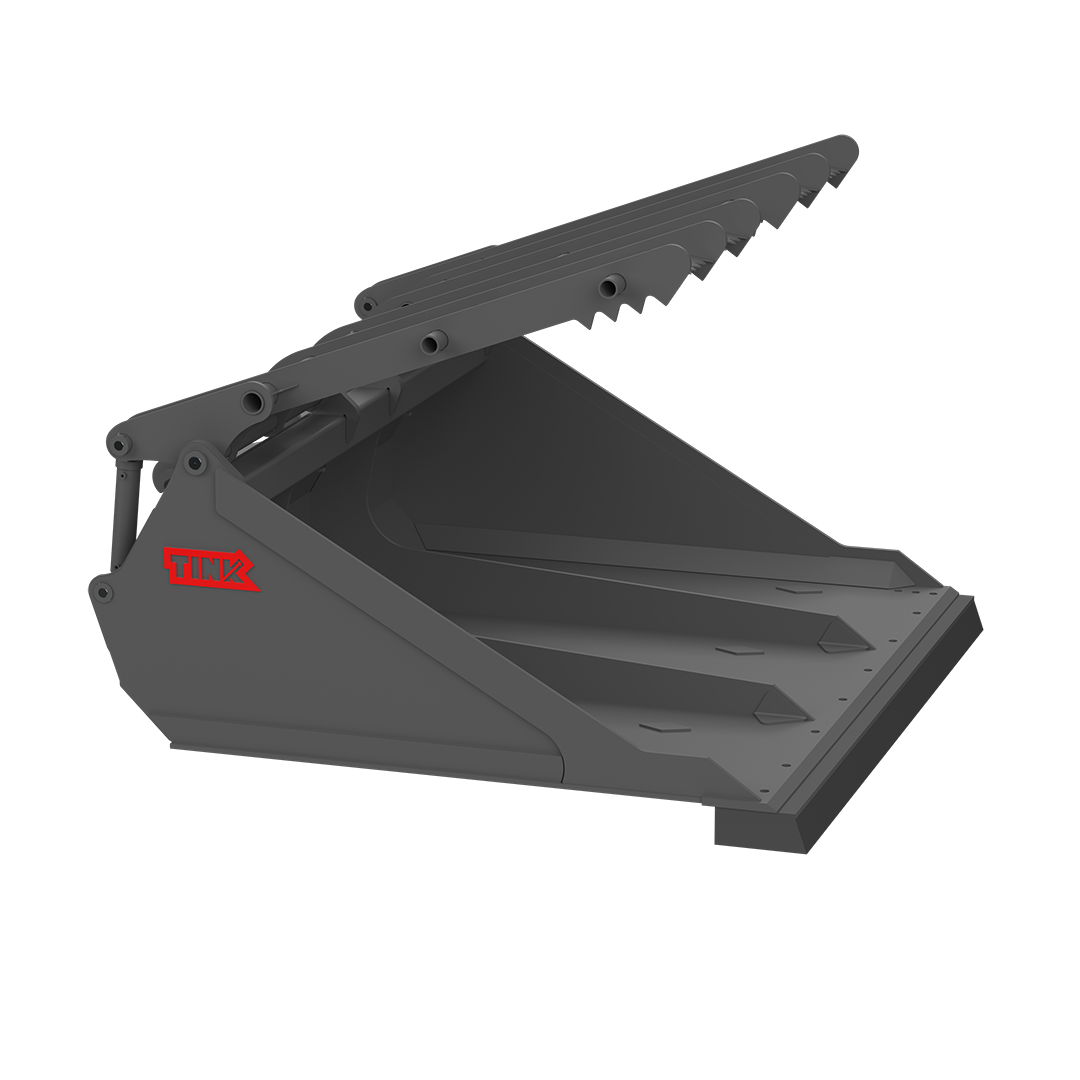 The Tamp and Clamp bucket will help get every load up weight and allows for picking or redistributing or materials in haul trucks when operating below grade. Available of all makes of wheel loader, with or without a rubber cutting edge.