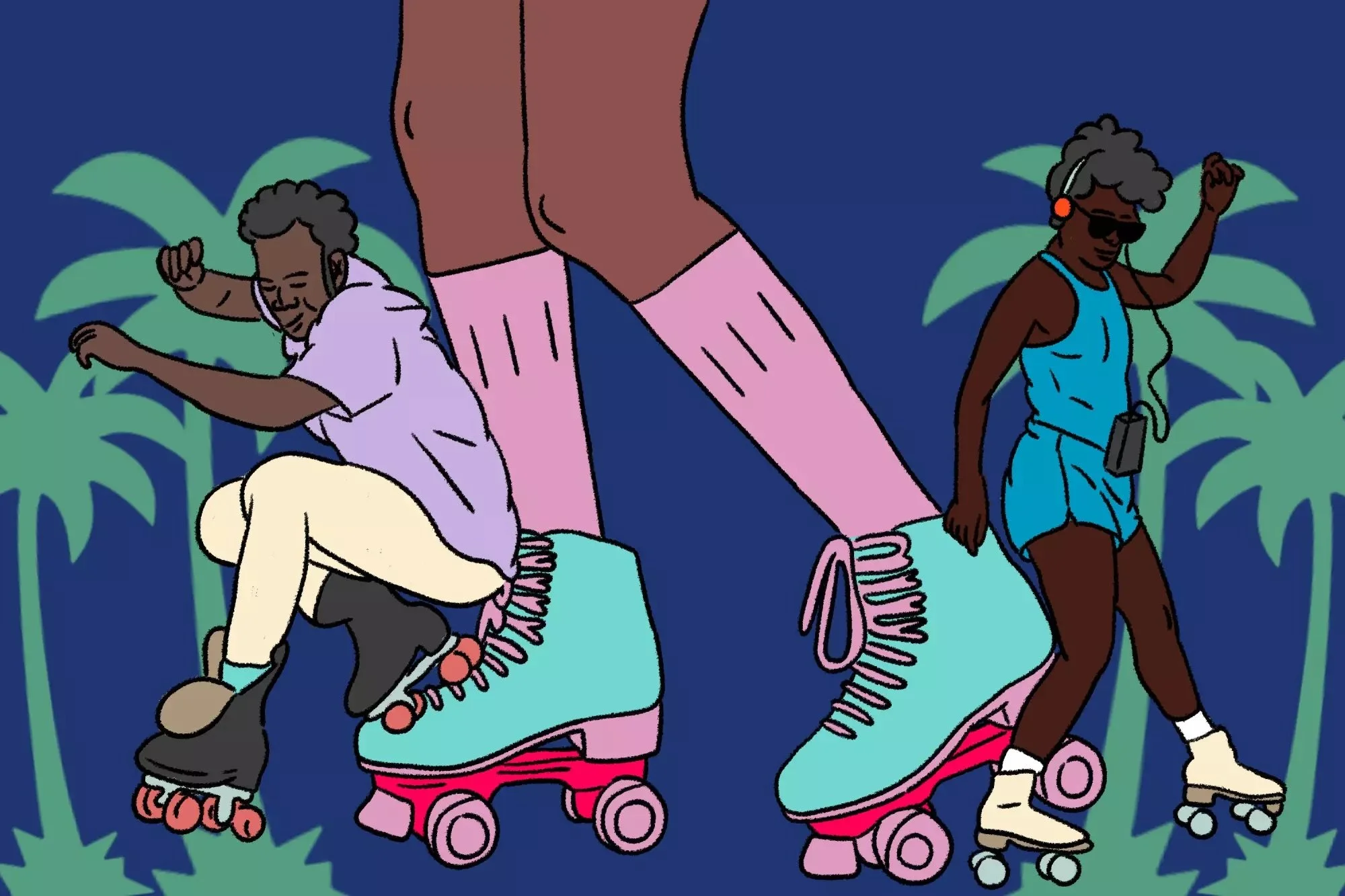 illustration of roller skaters