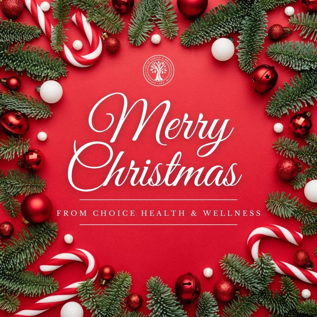 🎄 Merry Christmas from all of us to you! 🎁
Wishing you a day filled with love, laughter, and holiday cheer. ✨❤️
May your season be merry &amp; bright! 🎅❄️ #MerryChristmas #HolidayJoy #ChristmasCheer #ChoiceHealthWellness #MosesLake