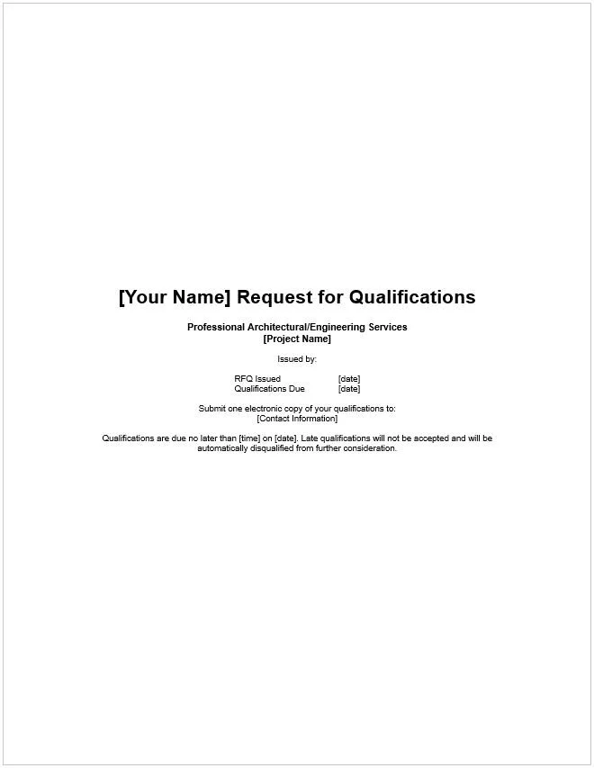 RFQ Template