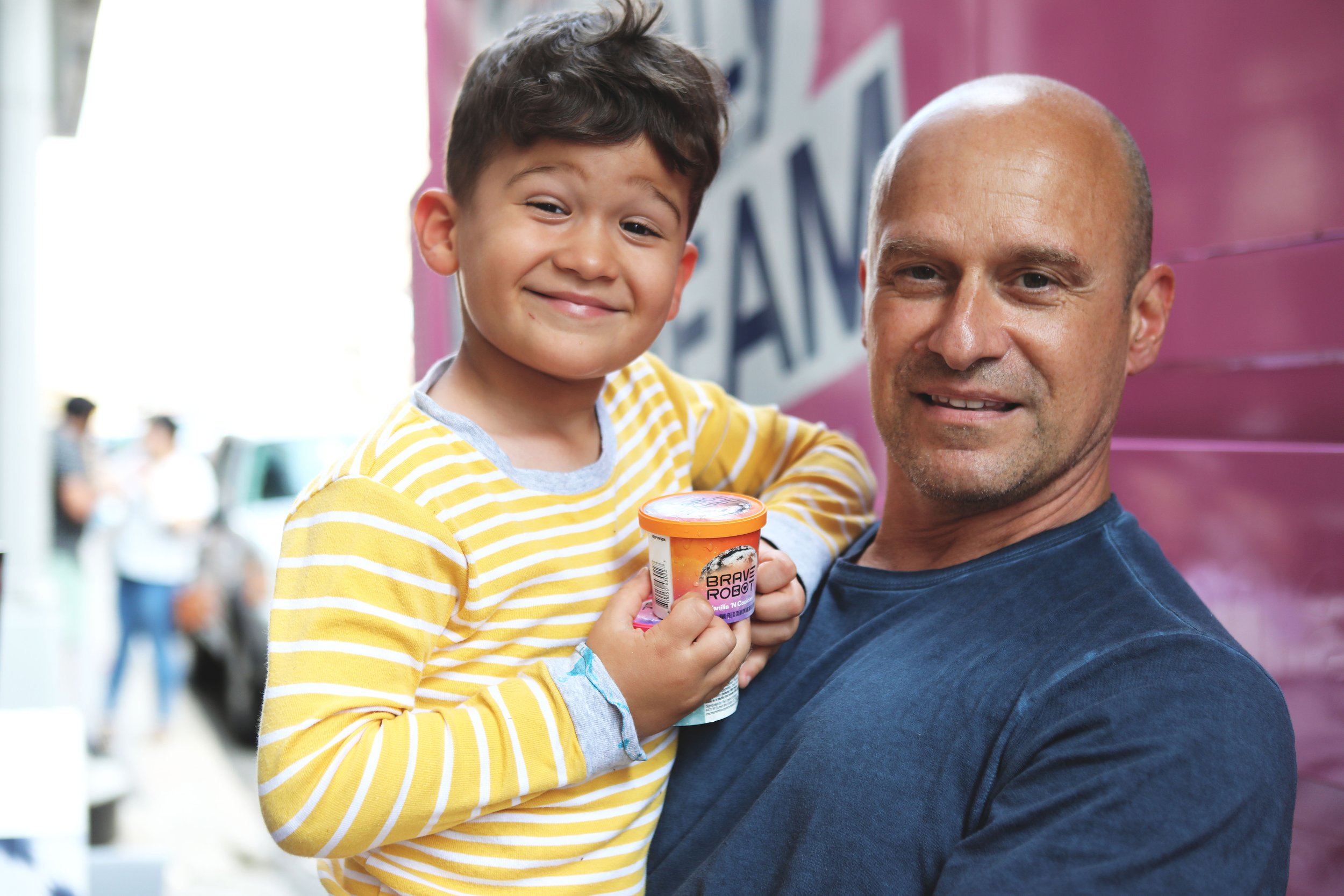 Some satisfied customers at Levi's in Williamsburg, our partner for National Ice Cream Day.